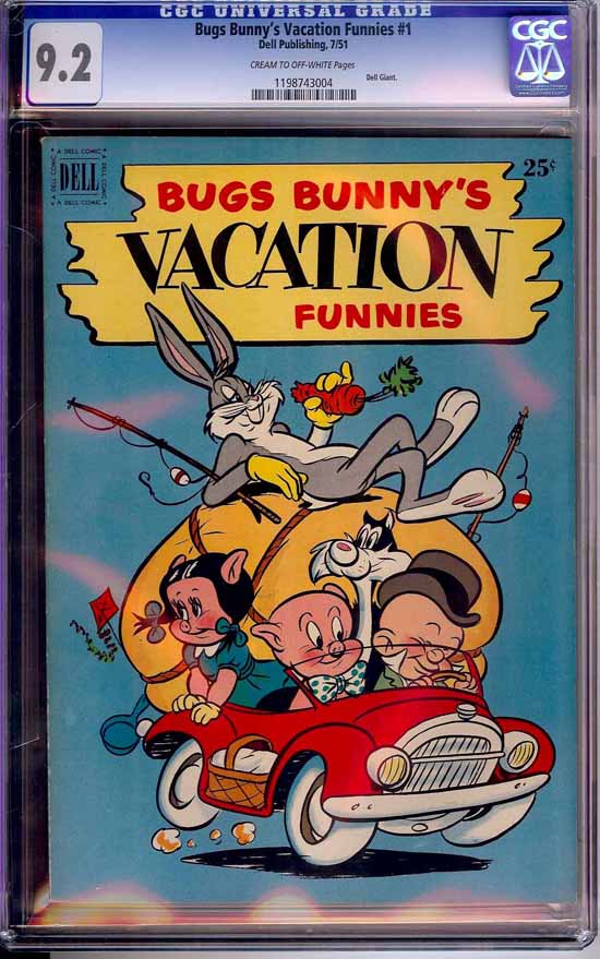 Bugs Bunny's Vacation Funnies #1 CGC 9.2 cr/ow