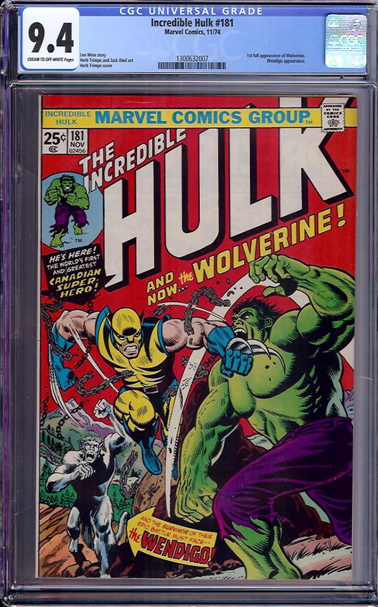 Incredible Hulk #181 CGC 9.4 cr/ow