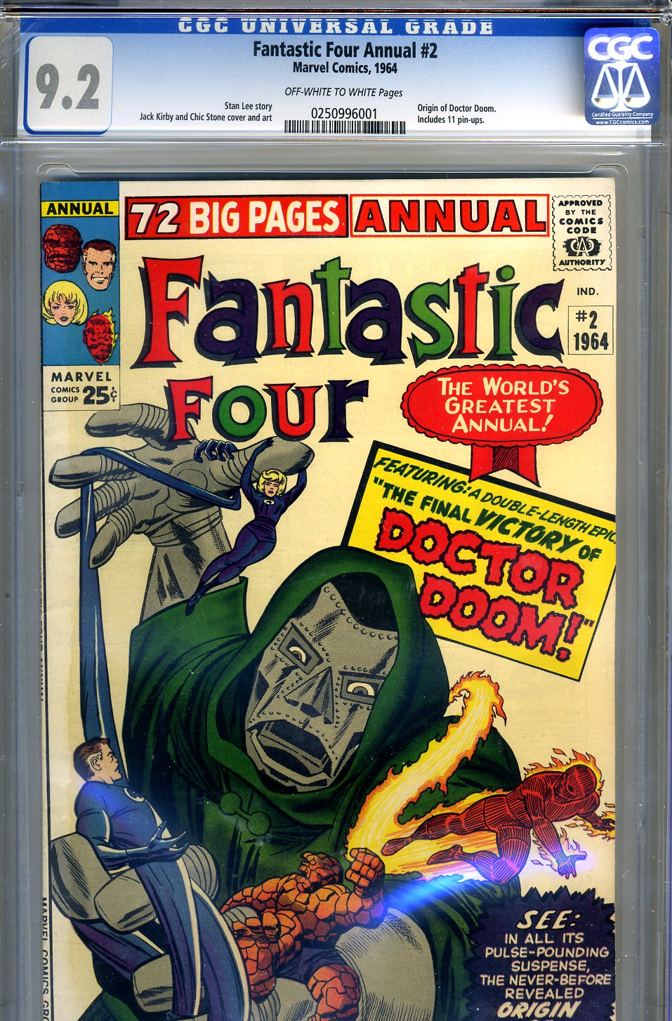 Fantastic Four Annual #2 CGC 9.2 ow/w