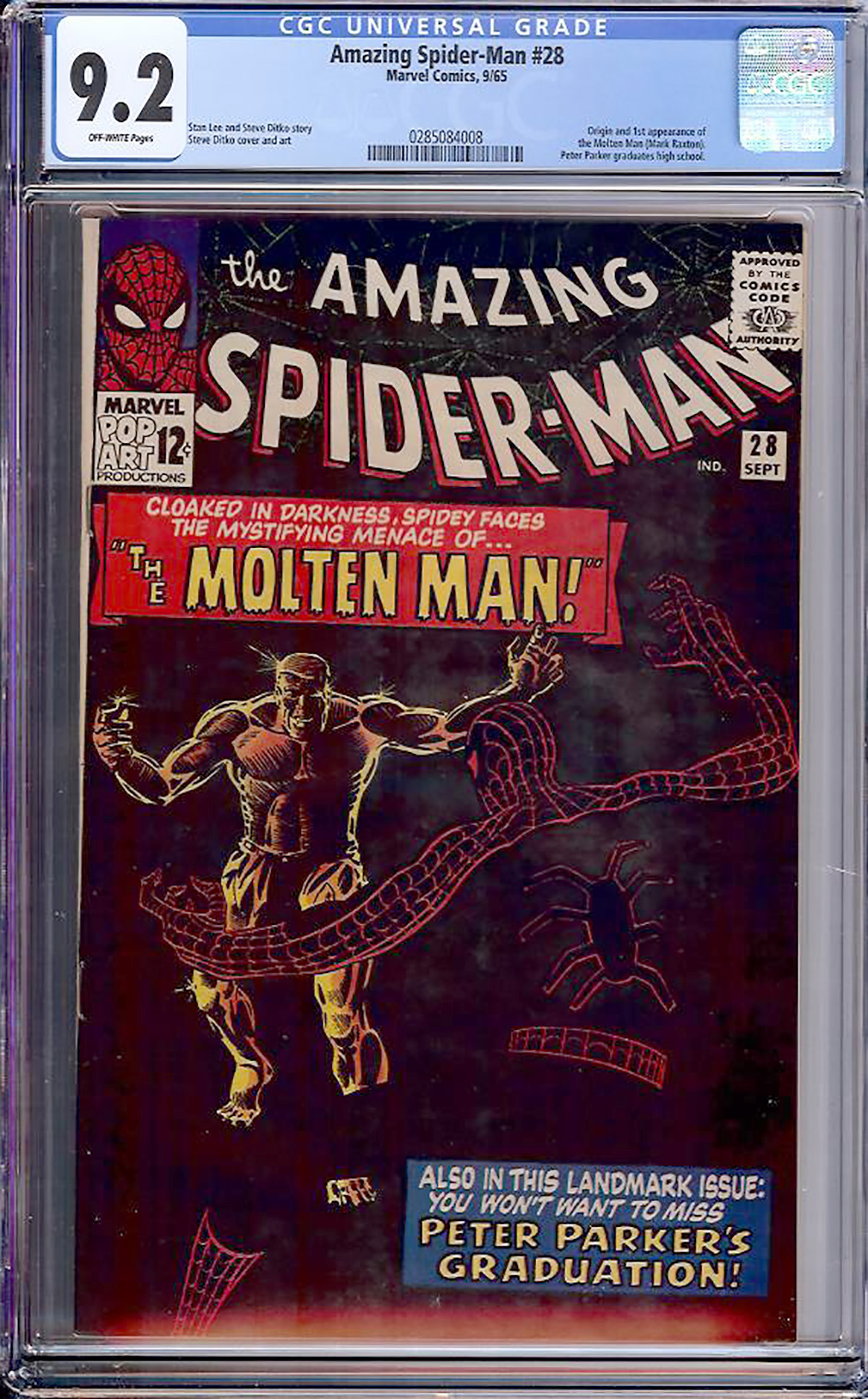 Amazing SpiderMan 28 CGC 9.2 ow