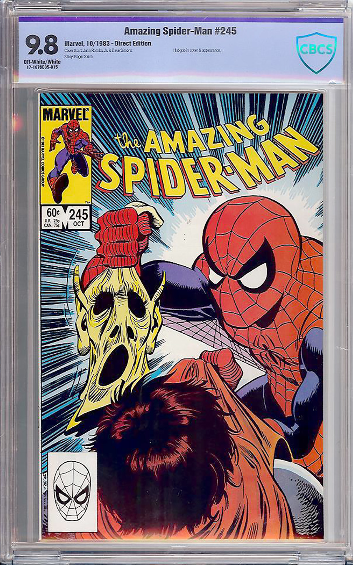 Amazing Spider-Man #245 CBCS 9.8 ow/w Direct Edition