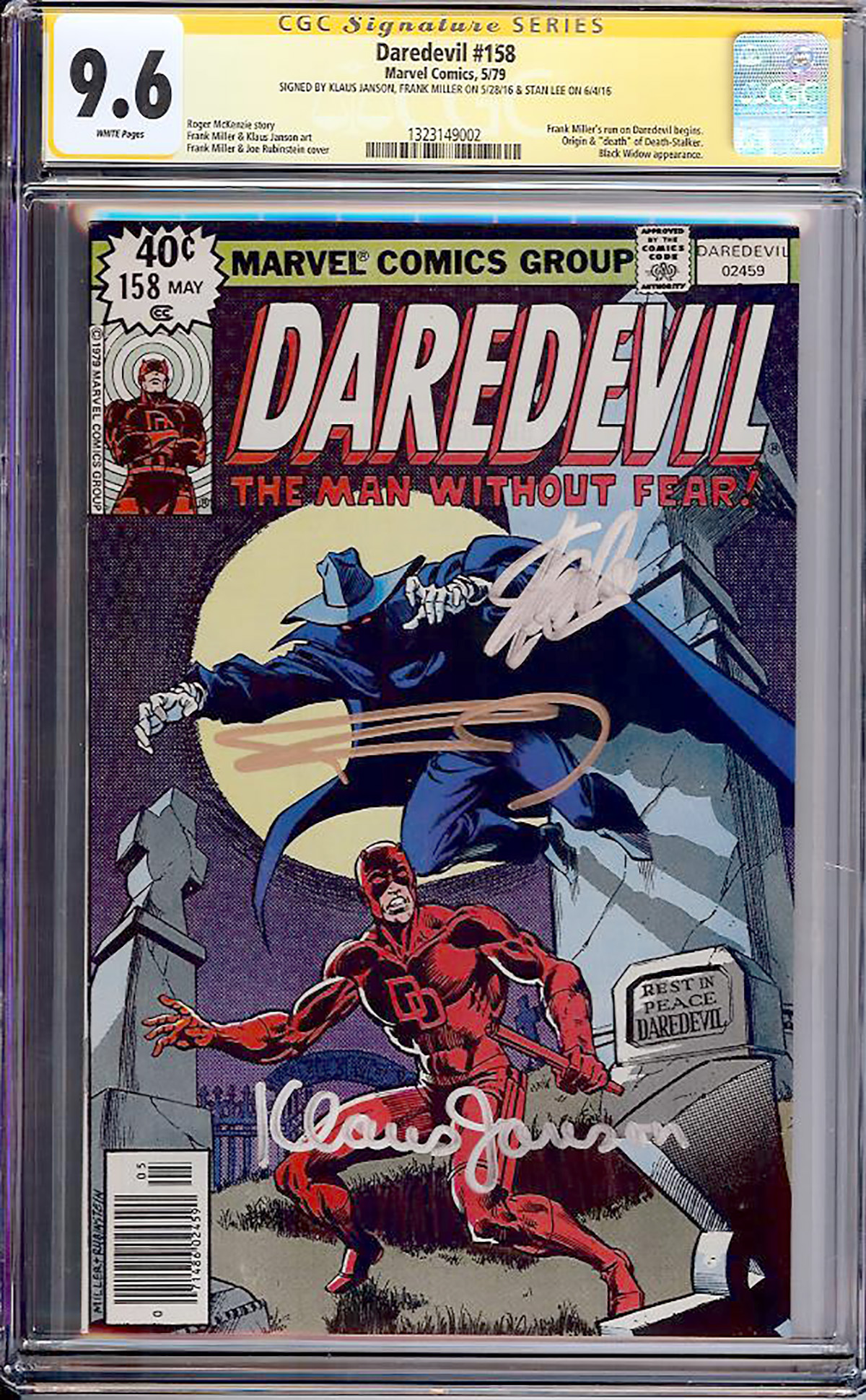 Daredevil #158 CGC 9.6 w CGC Signature SERIES