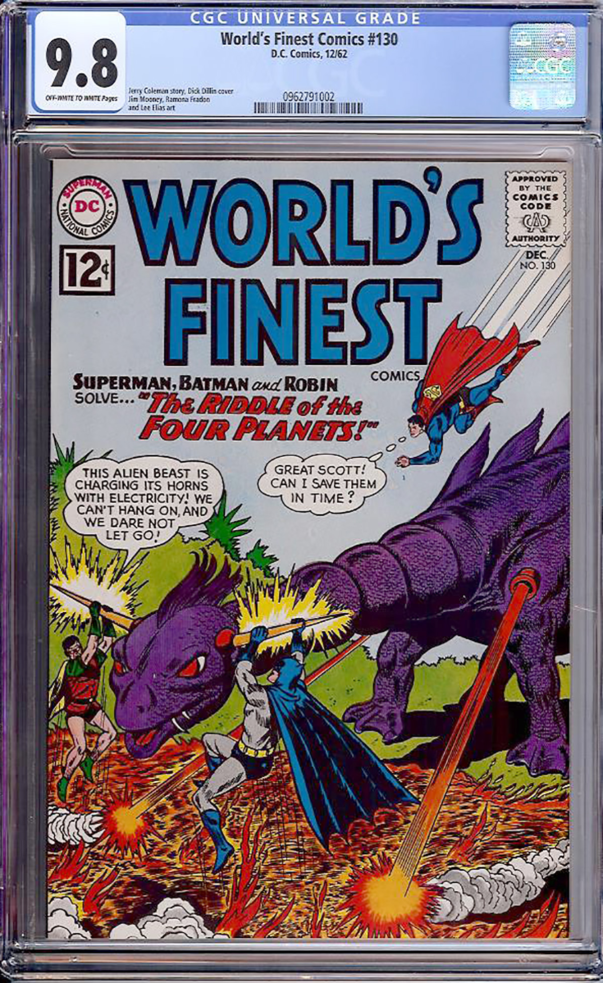 World's Finest Comics #130 CGC 9.8 ow/w