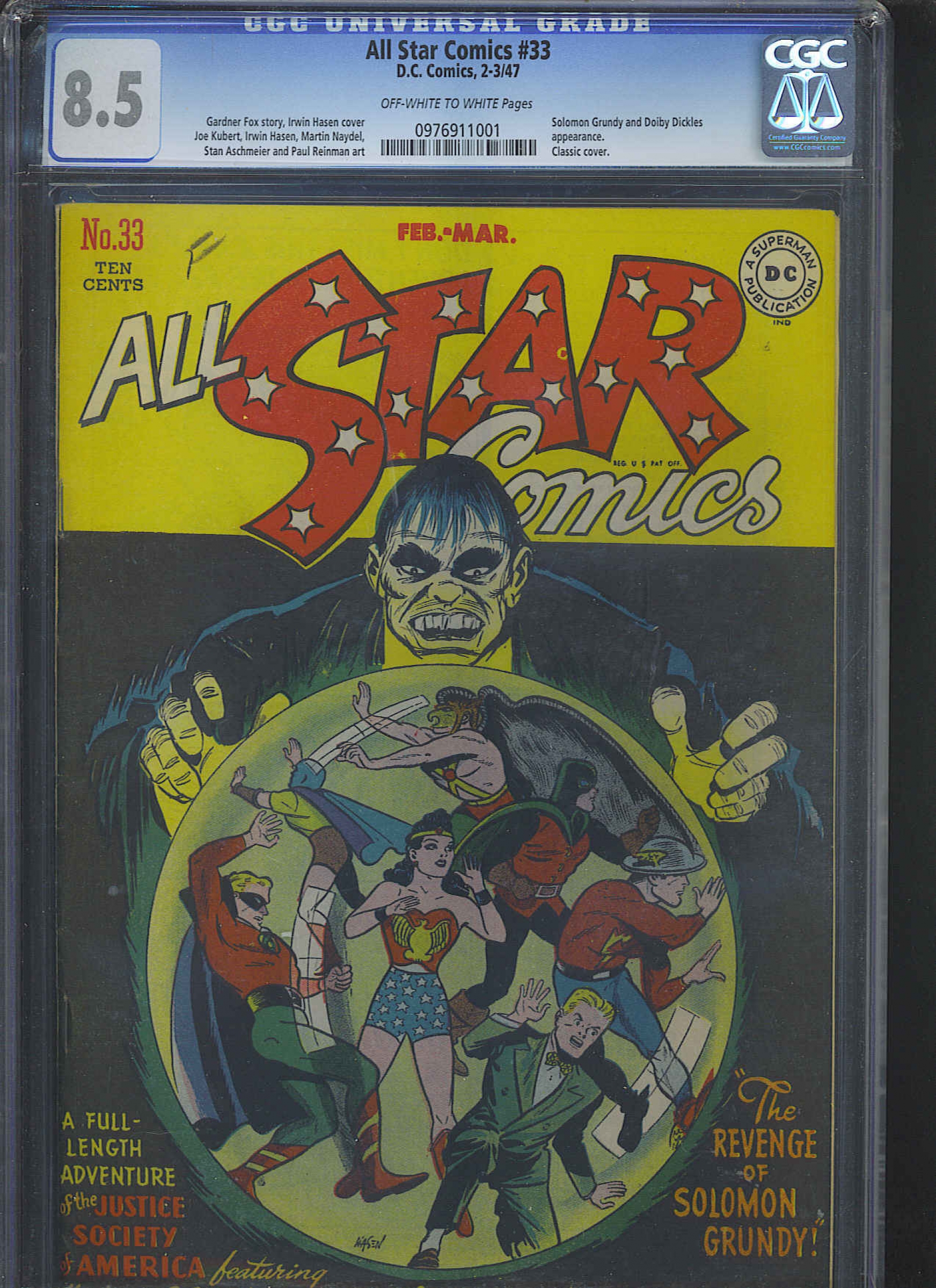 All Star Comics #33 CGC 8.5 ow/w