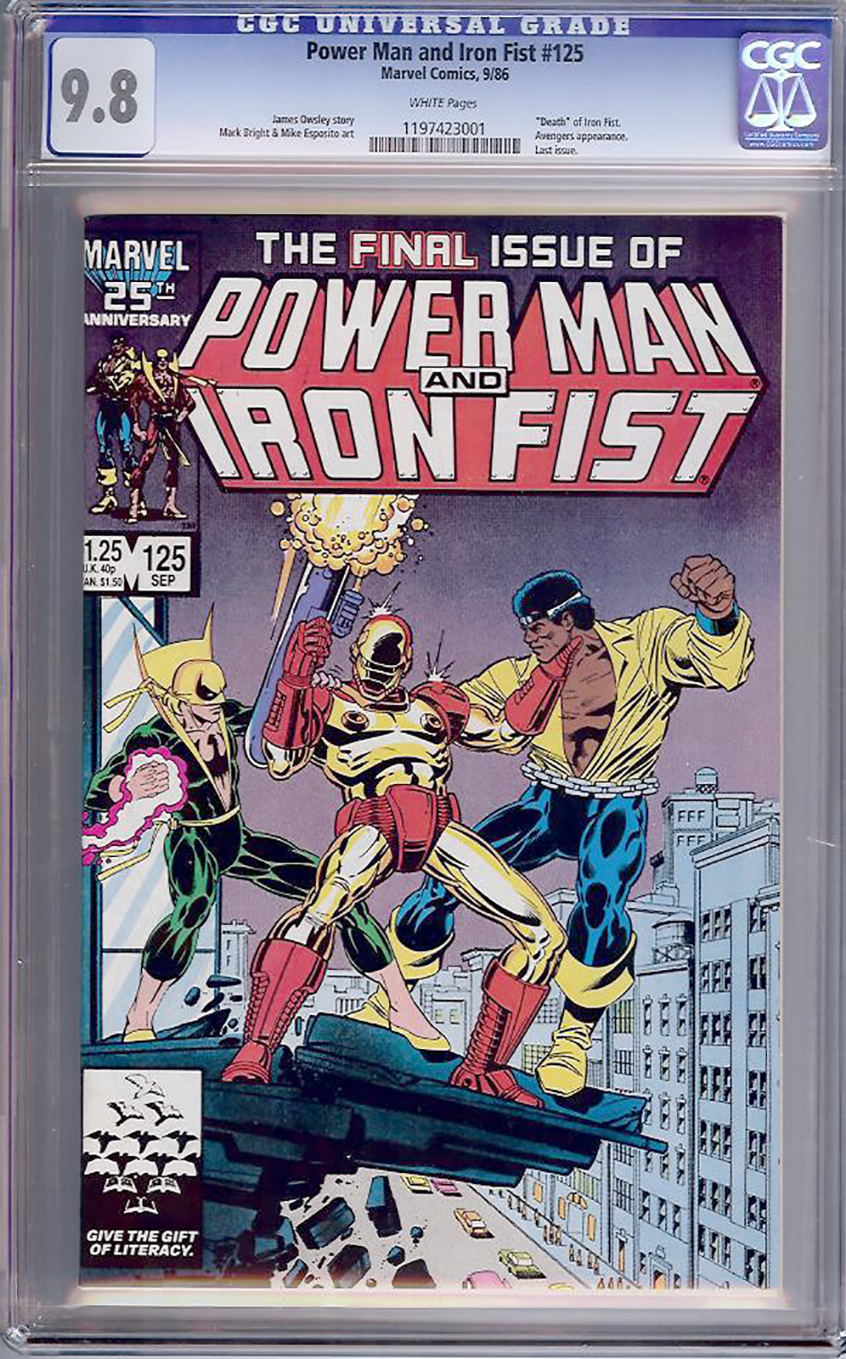 Power Man And Iron Fist #125 CGC 9.8 w