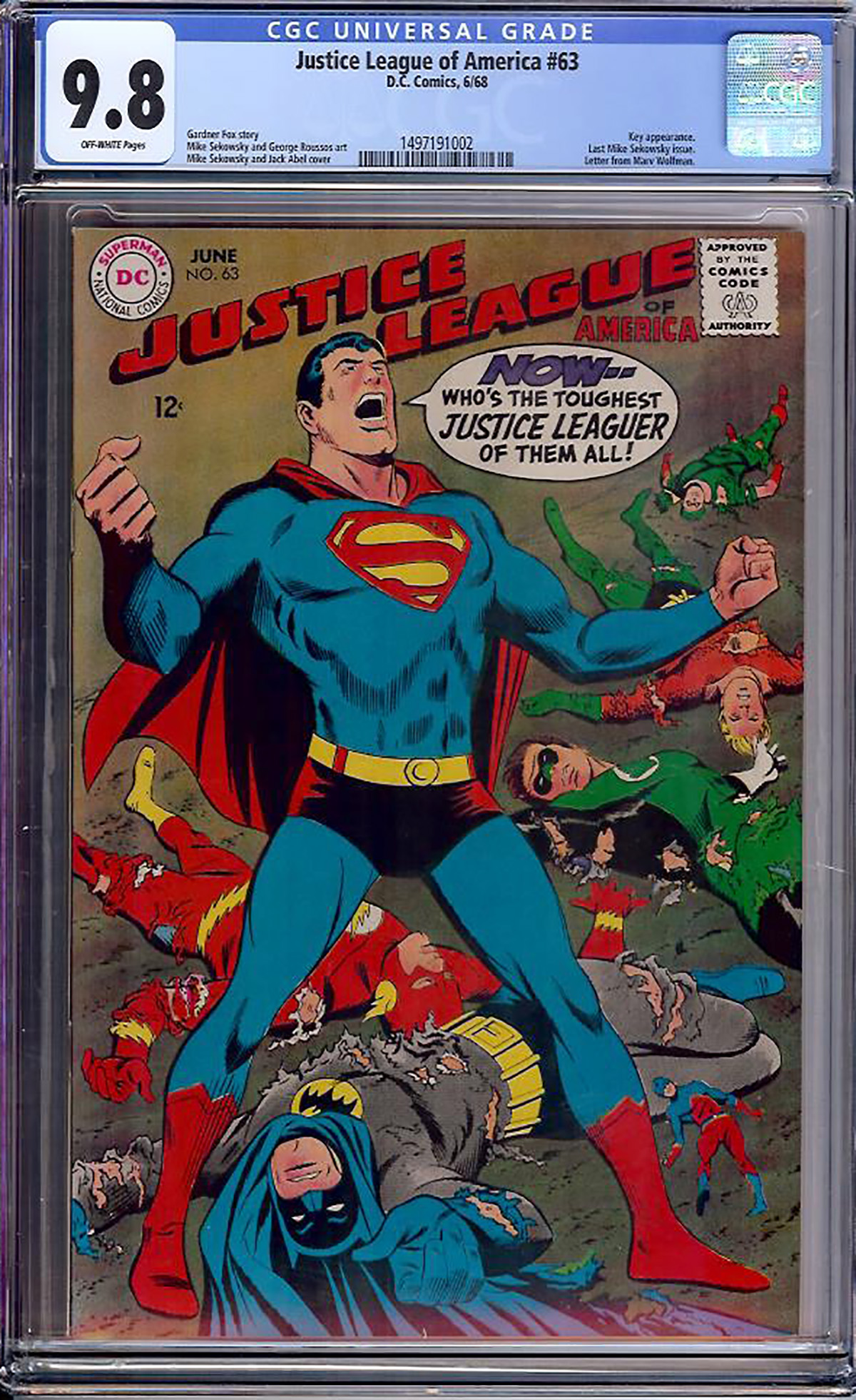 Justice League of America #63 CGC 9.8 ow