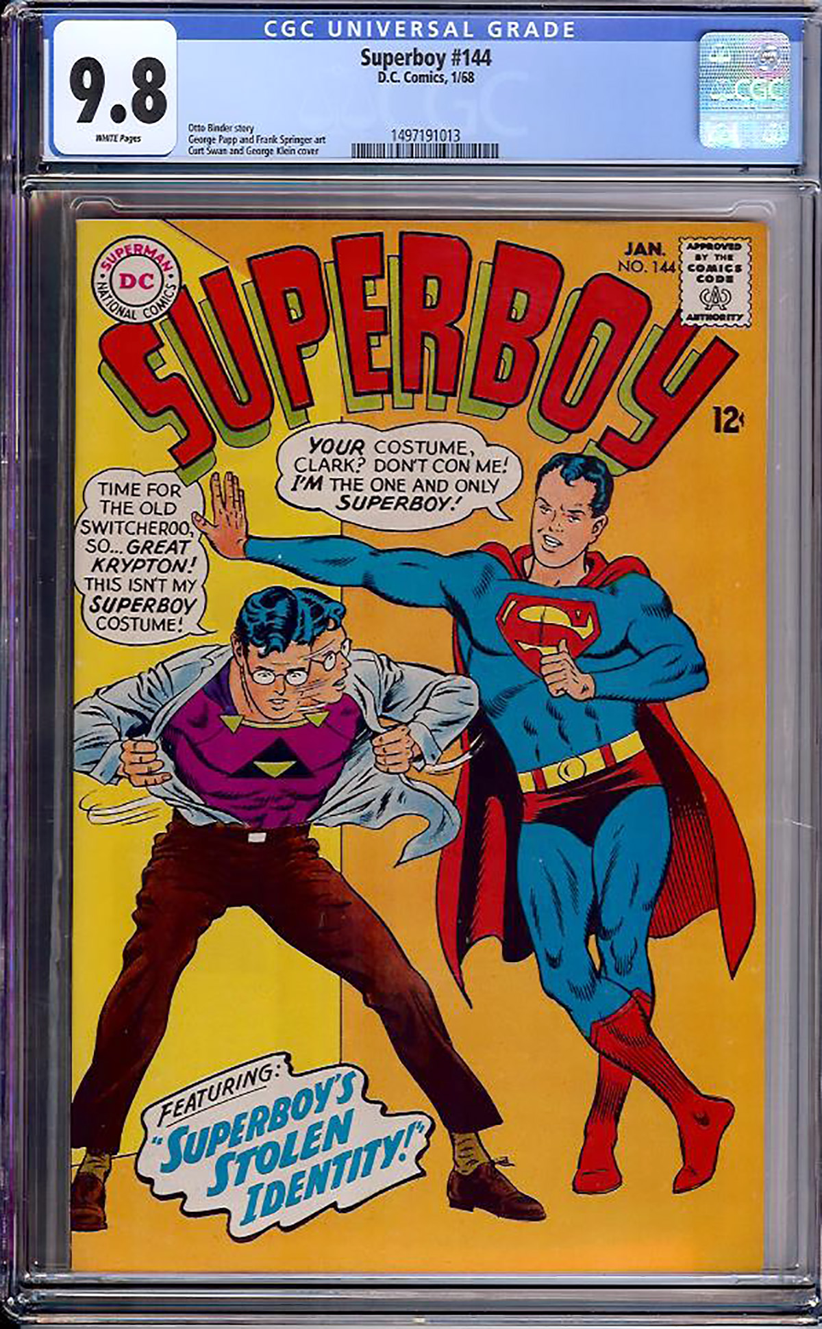 Superboy #144 CGC 9.8 w