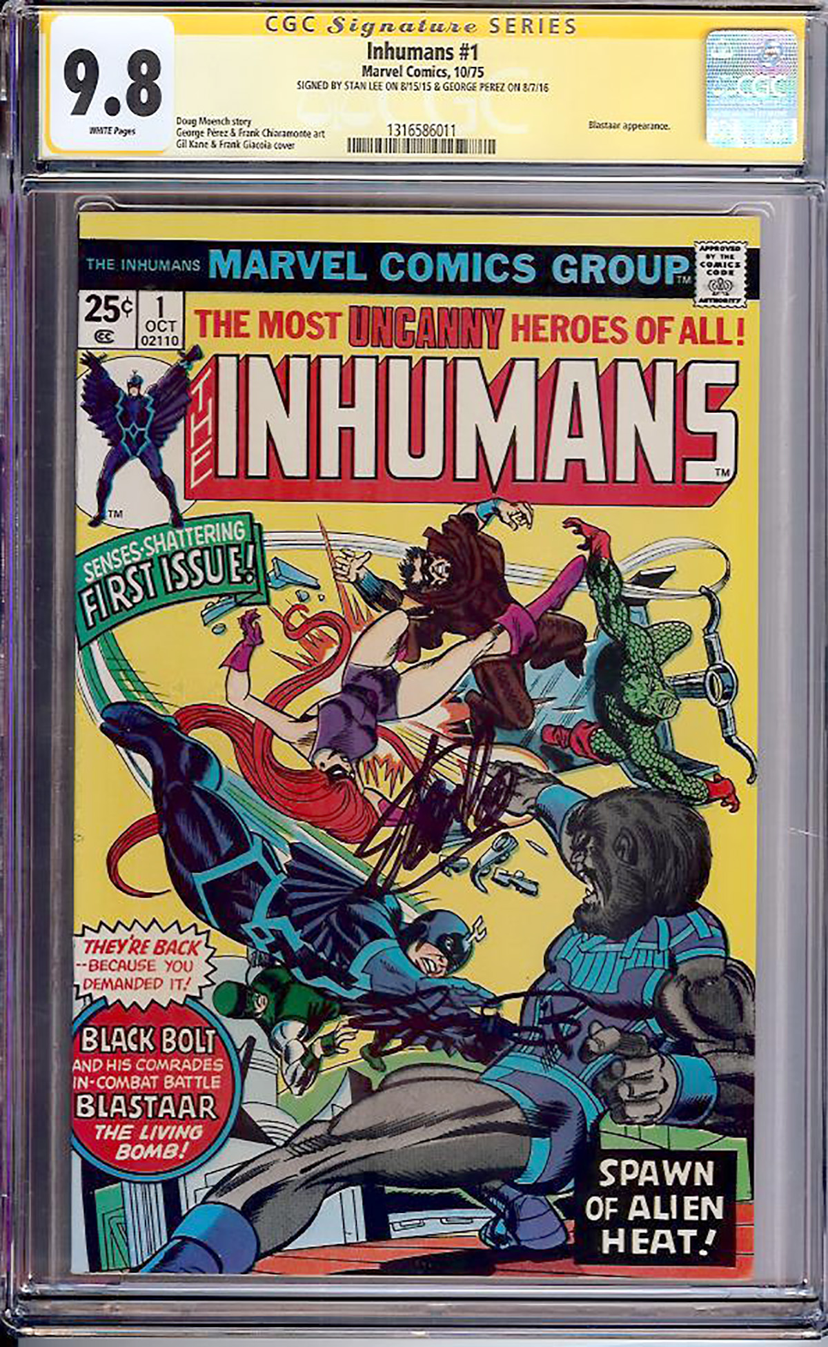 Inhumans #1 CGC 9.8 w CGC Signature SERIES