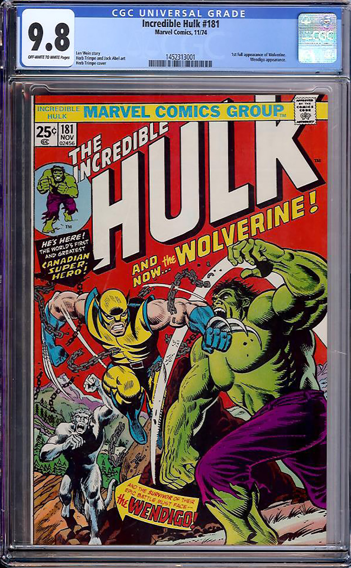 Incredible Hulk #181 CGC 9.8 ow/w
