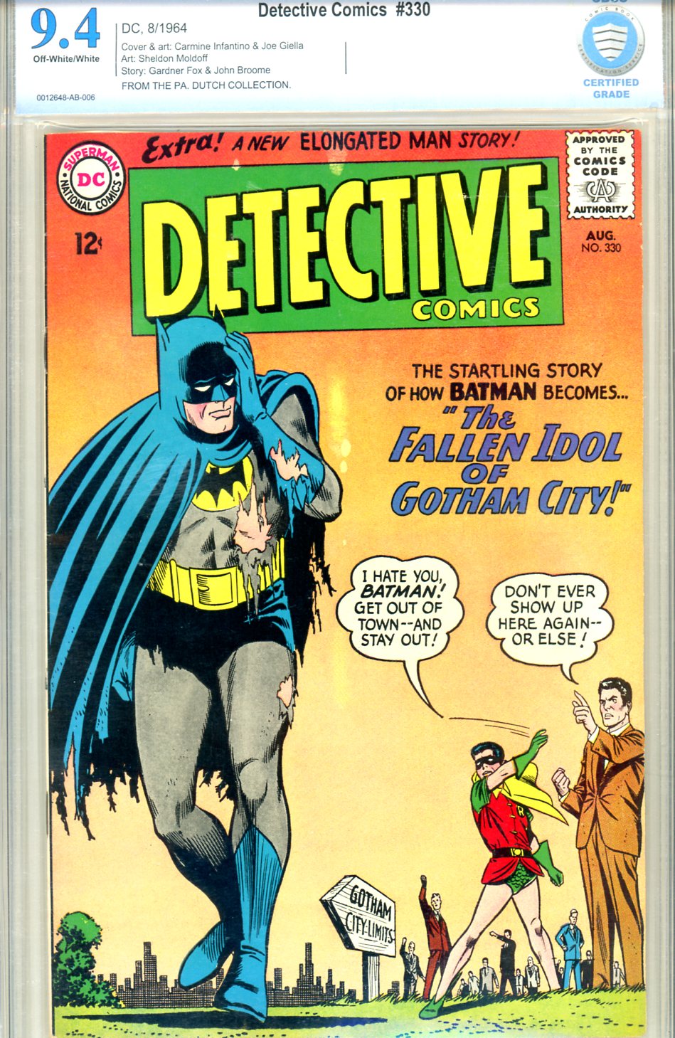Detective Comics #330 CBCS 9.4 ow/w PA. Dutch Collection