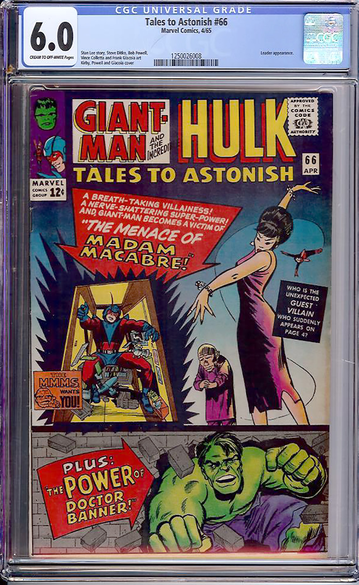 Tales to Astonish #66 CGC 6.0 cr/ow