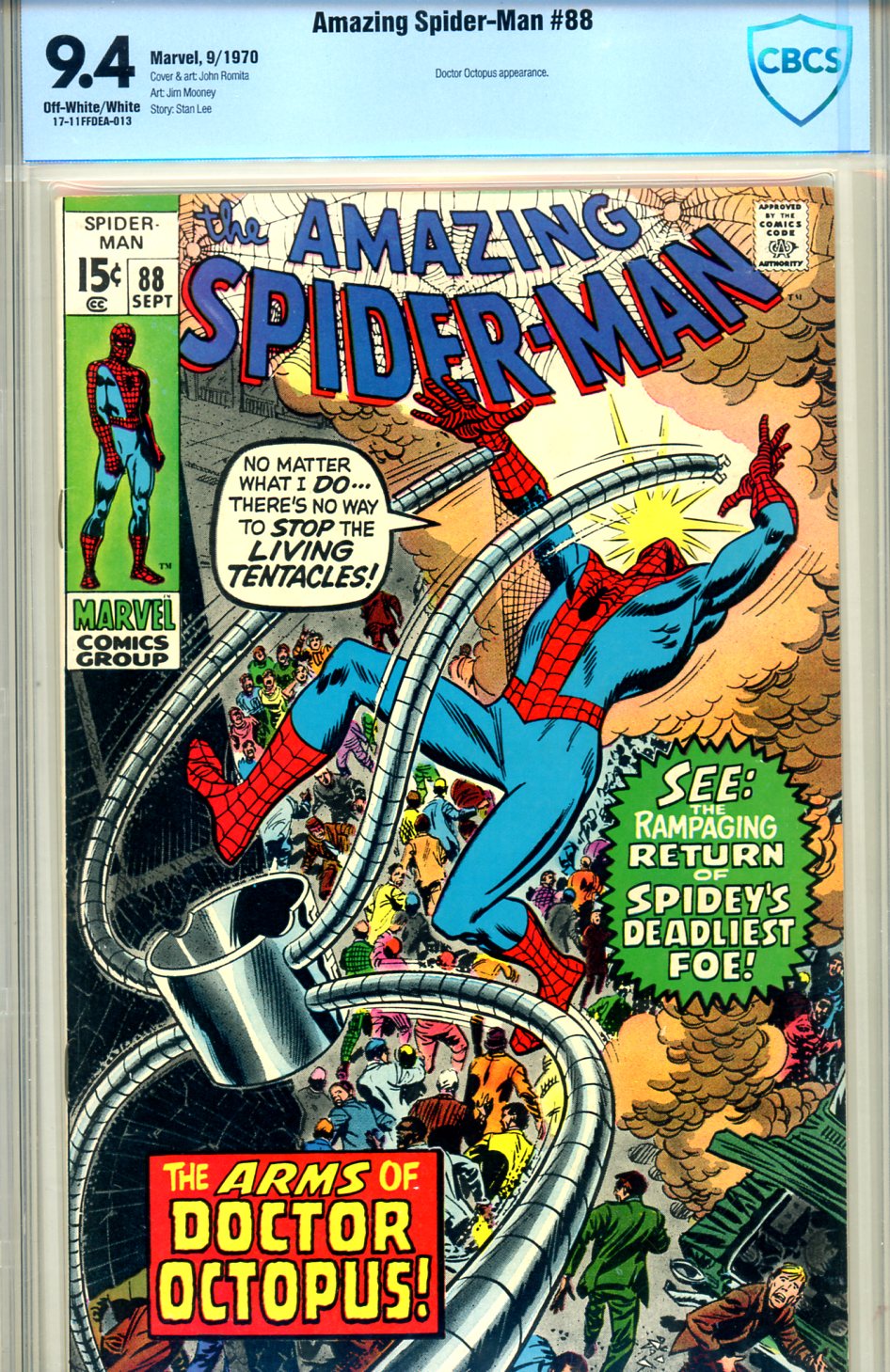 Amazing Spider-Man #88 CBCS 9.4 ow/w