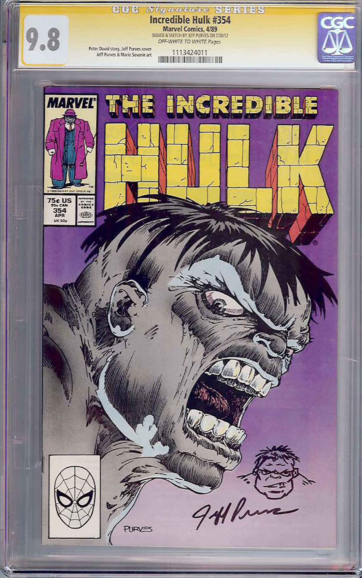 Incredible Hulk #354 CGC 9.8 ow/w CGC Signature SERIES