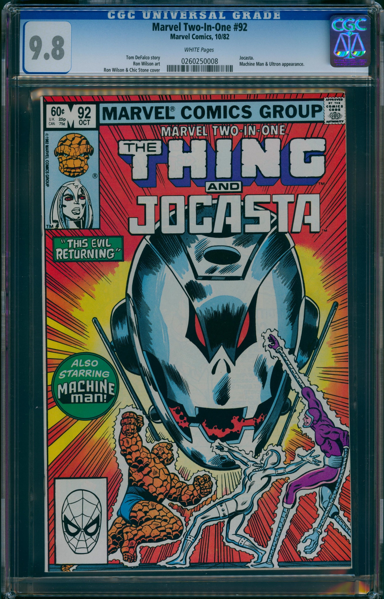 Marvel Two-In-One #92 CGC 9.8 w