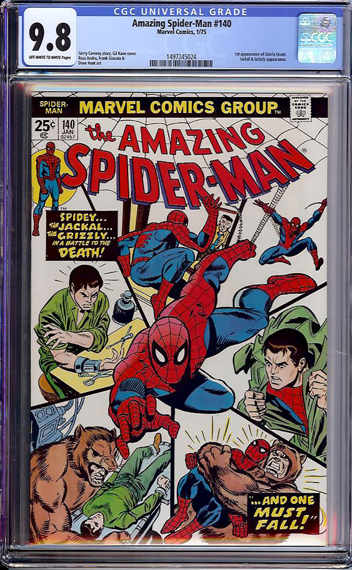 Amazing Spider-Man #140 CGC 9.8 ow/w