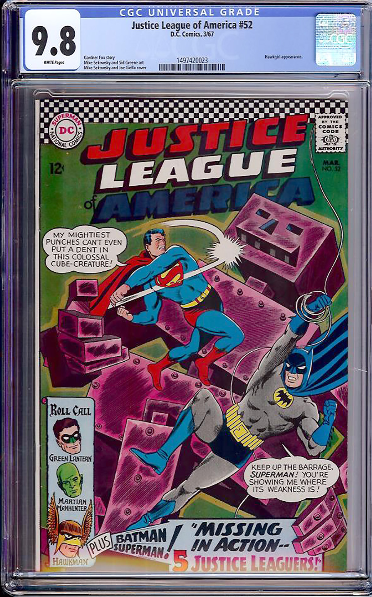 Justice League of America #52 CGC 9.8 w