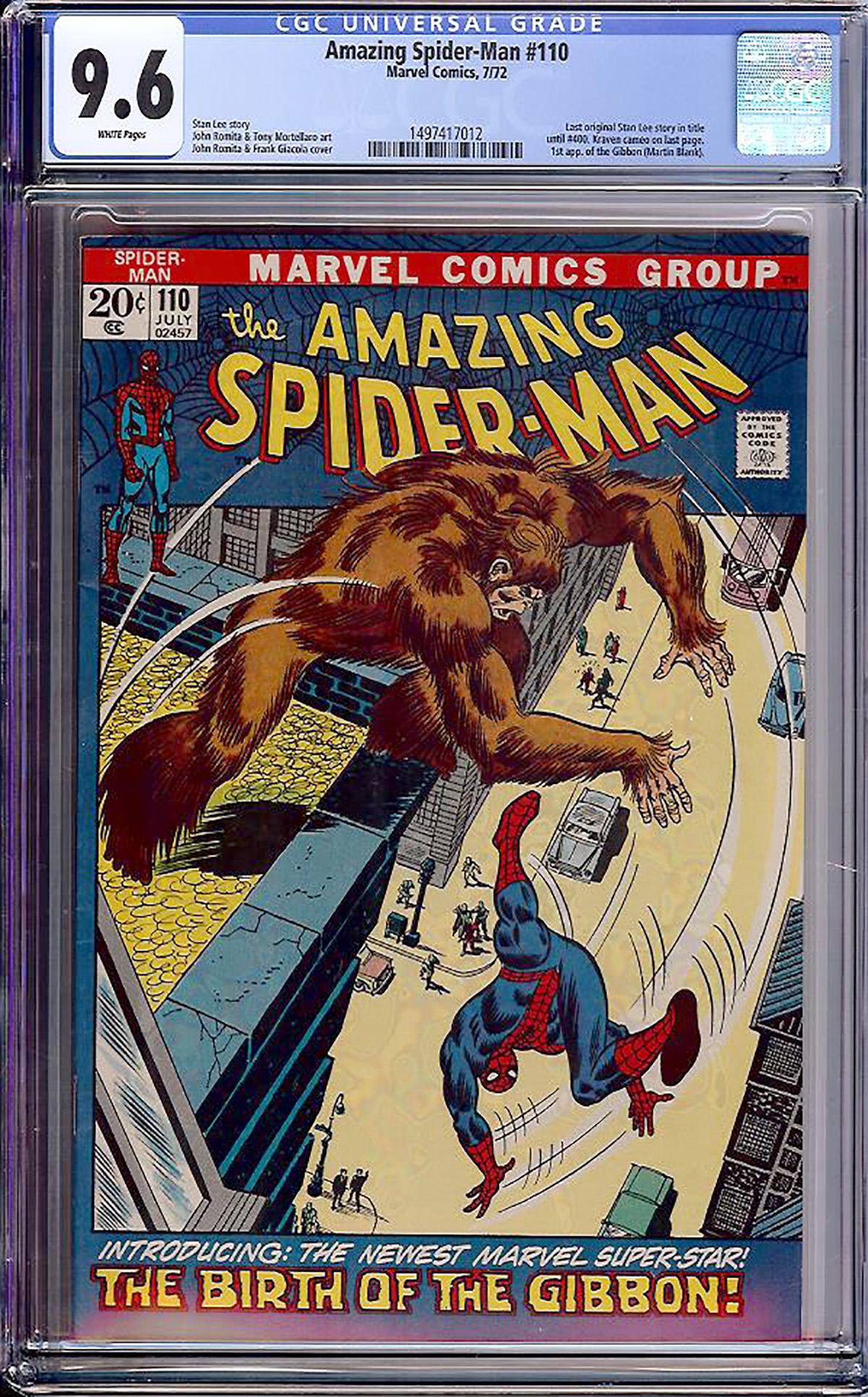 Amazing Spider-Man #110 CGC 9.6 w