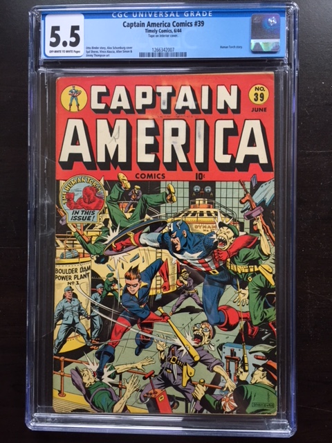 Captain America Comics #39 CGC 5.5 ow/w