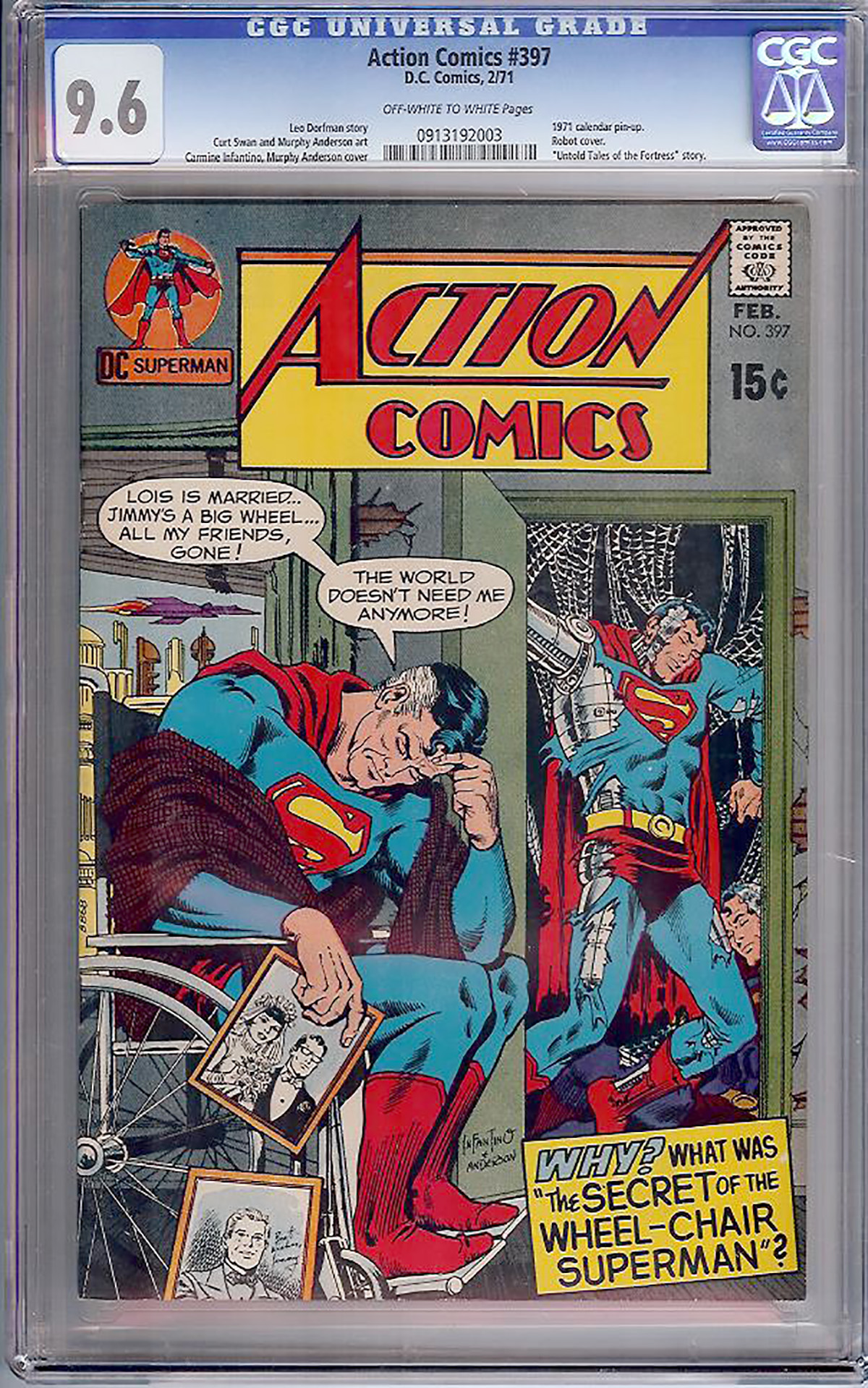 Action Comics #397 CGC 9.6 ow/w