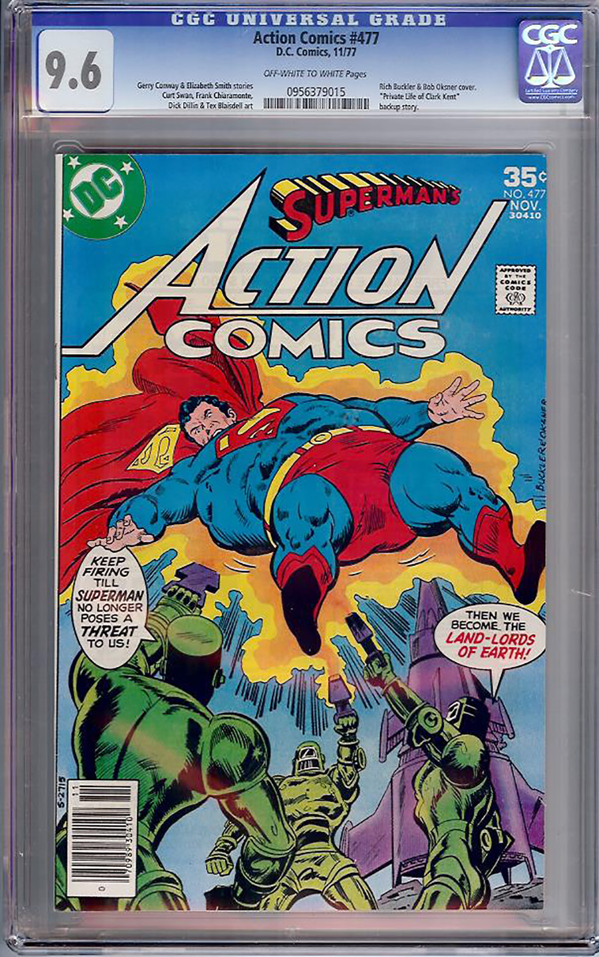 Action Comics #477 CGC 9.6 ow/w David Toth Copy