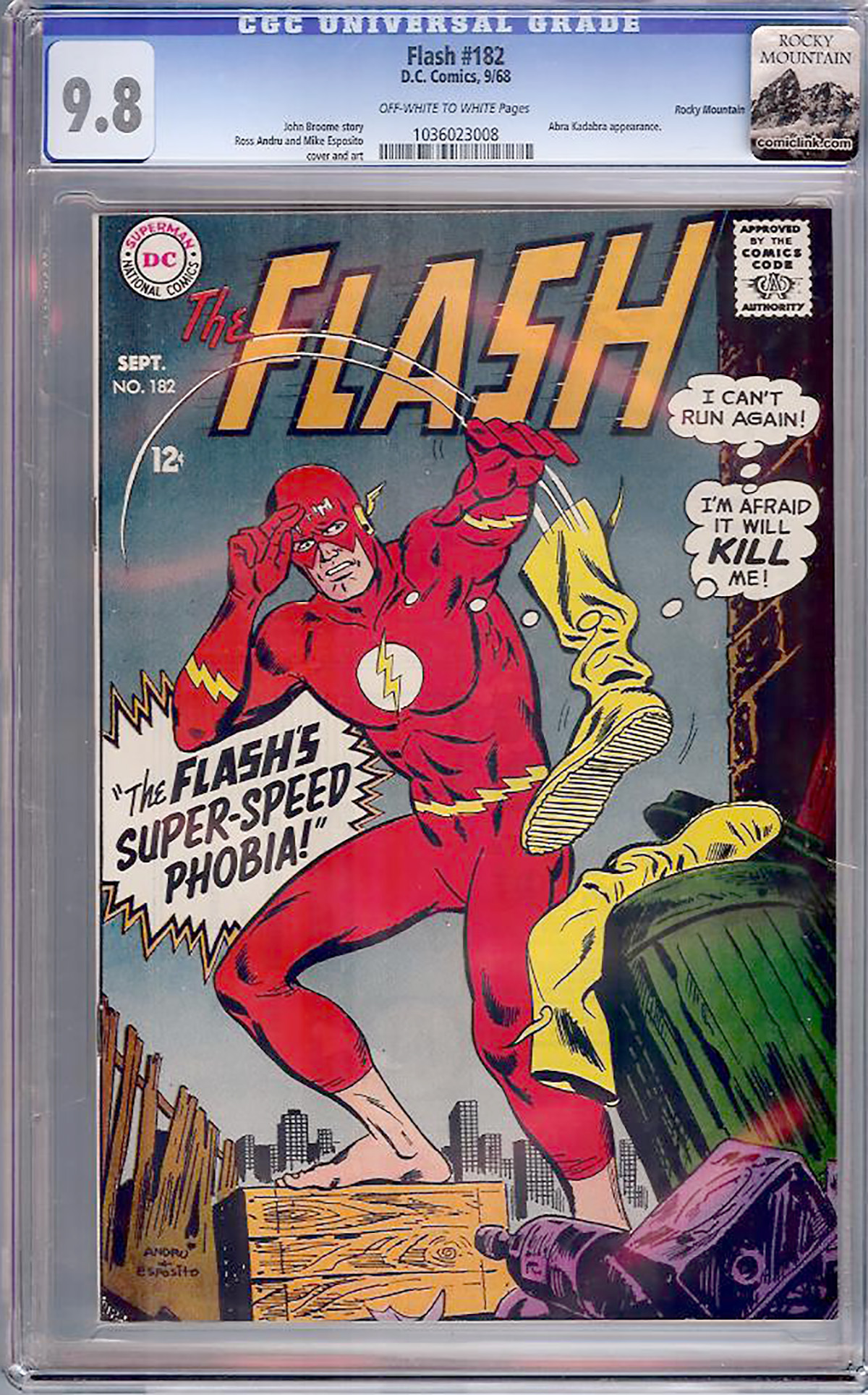 Flash #182 CGC 9.8 ow/w Rocky Mountain