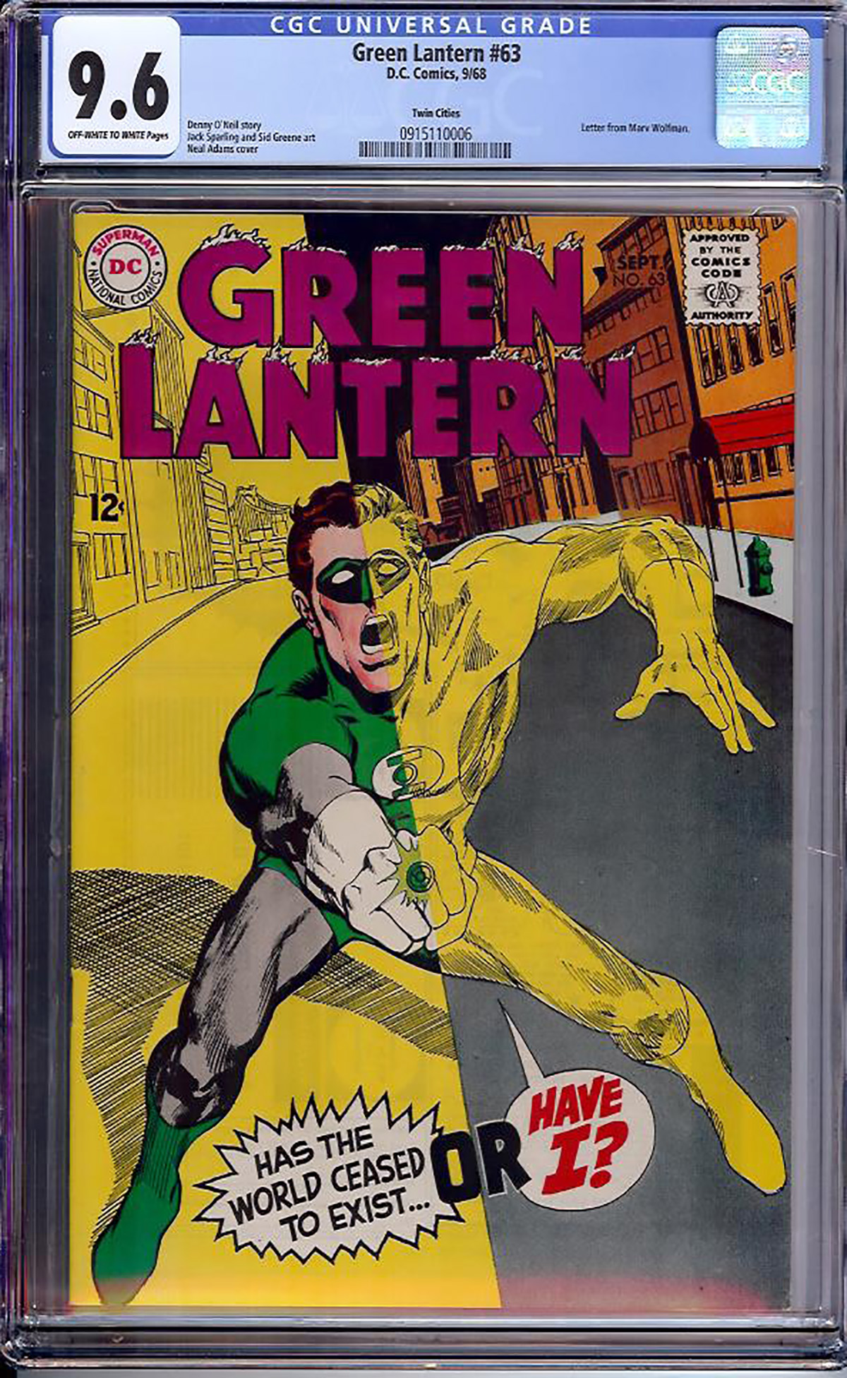 Green Lantern #63 CGC 9.6 ow/w Twin Cities