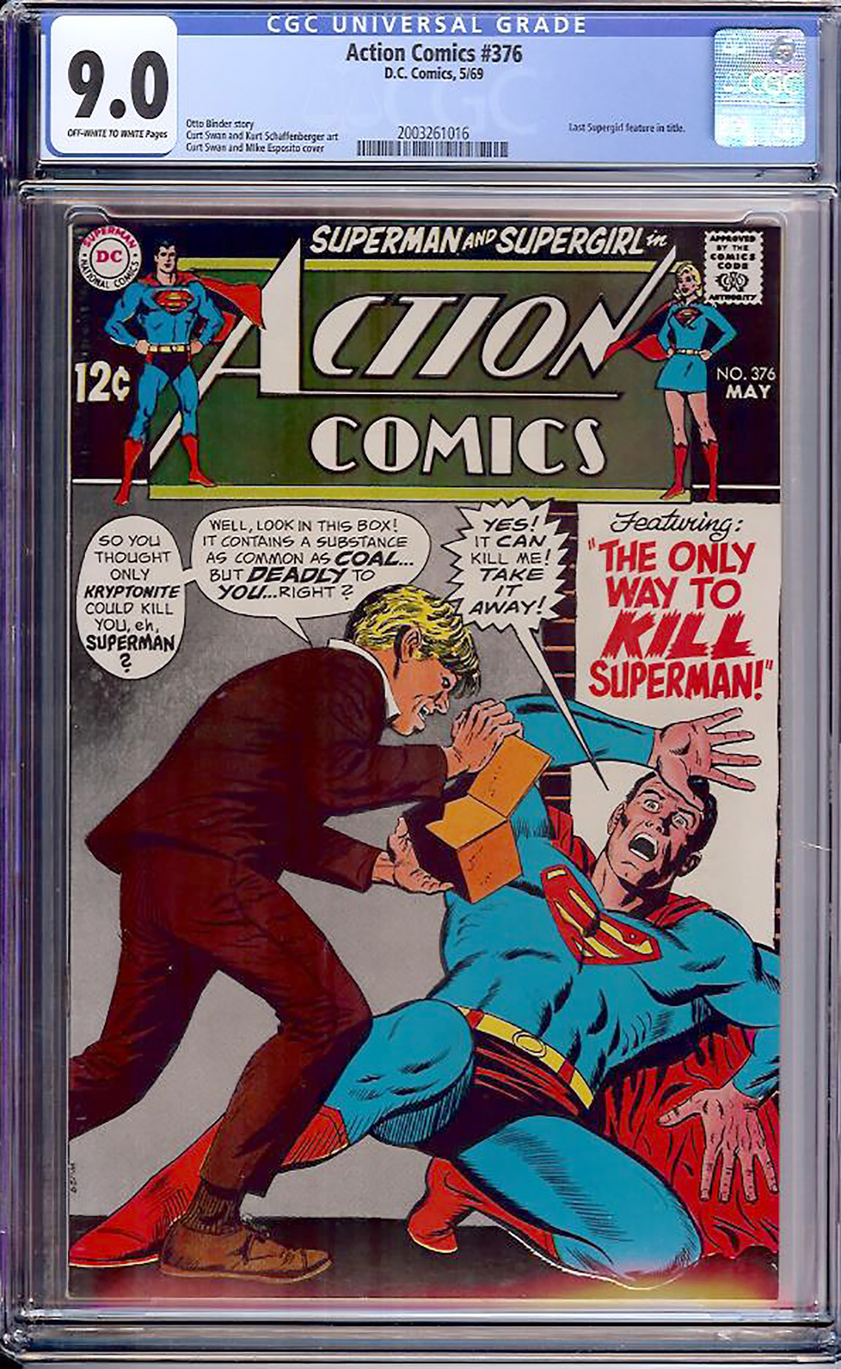 Action Comics #376 CGC 9.0 ow/w Bogota