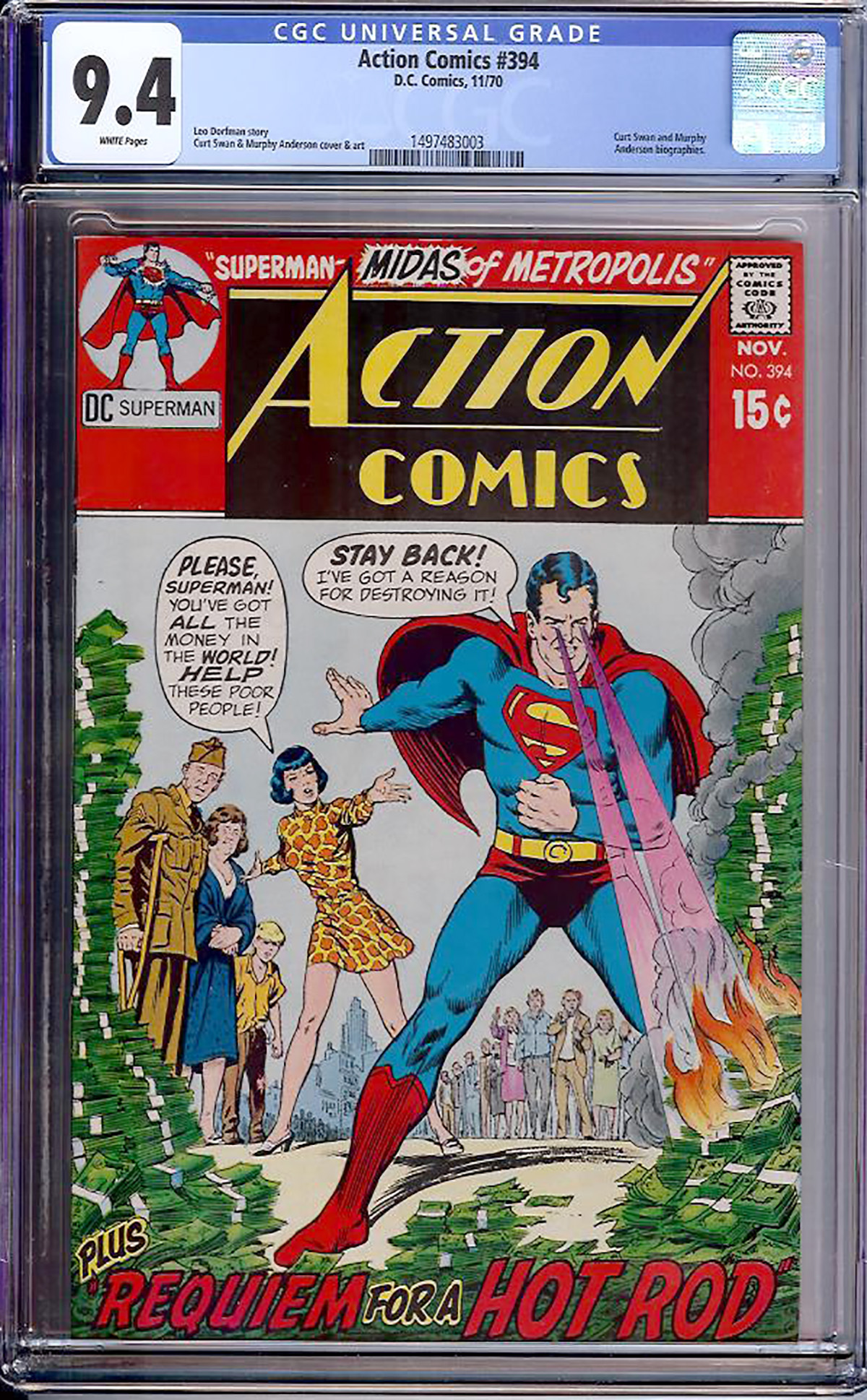 Action Comics #394 CGC 9.4 w