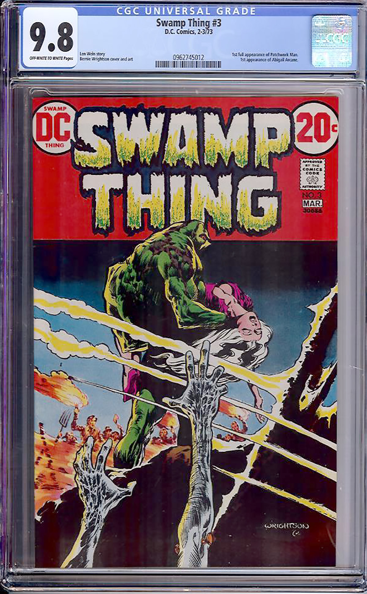 Swamp Thing #3 CGC 9.8 ow/w