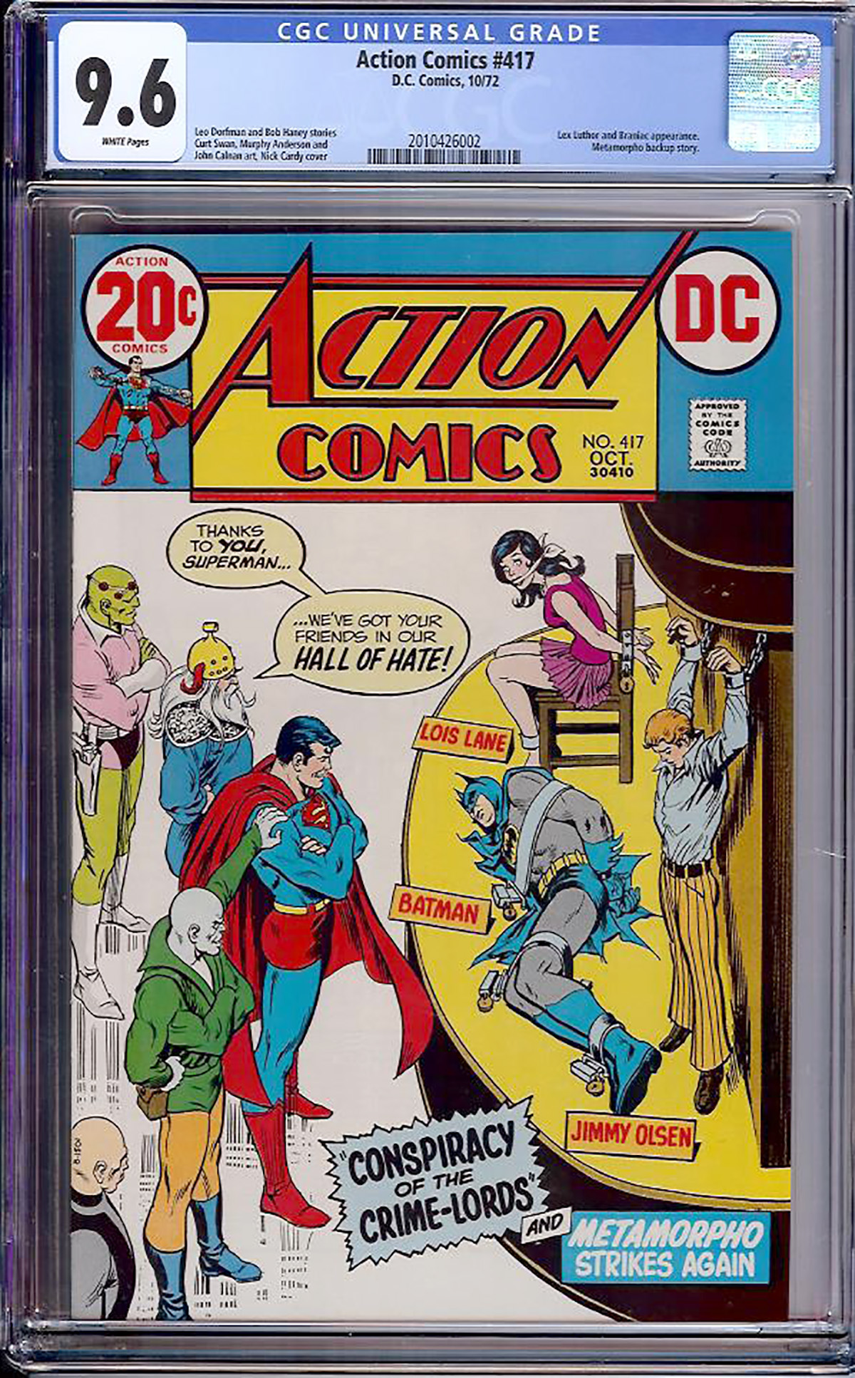 Action Comics #417 CGC 9.6 w