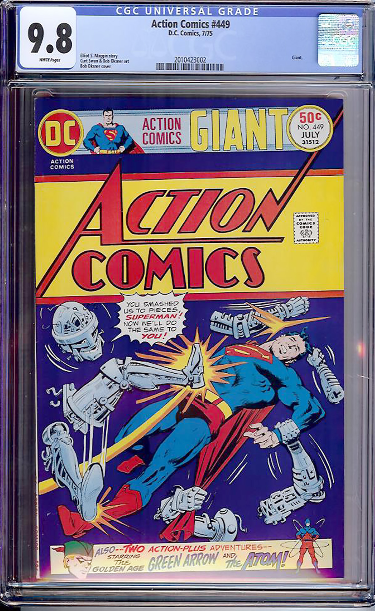 Action Comics #449 CGC 9.8 w