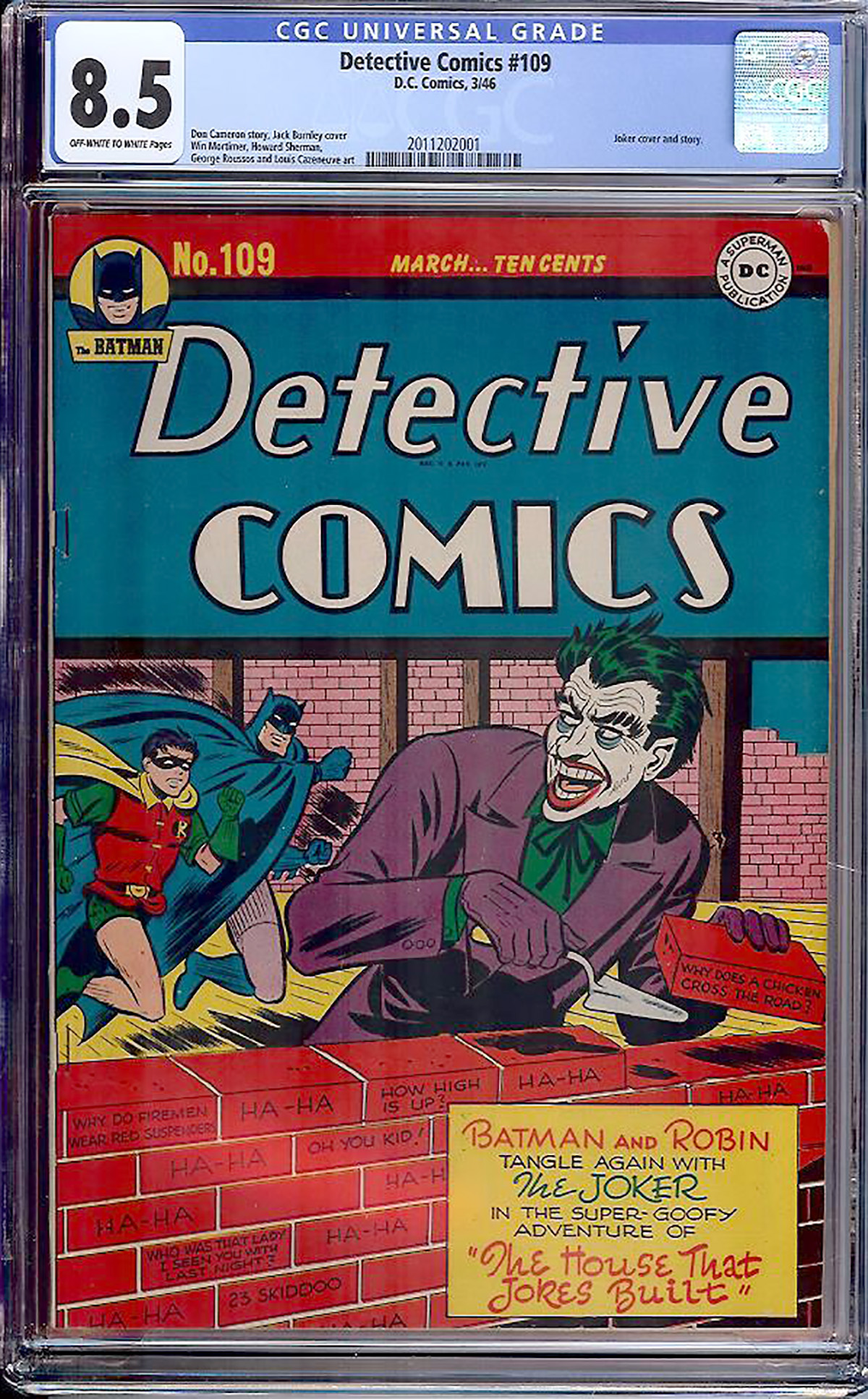 Detective Comics #109 CGC 8.5 ow/w