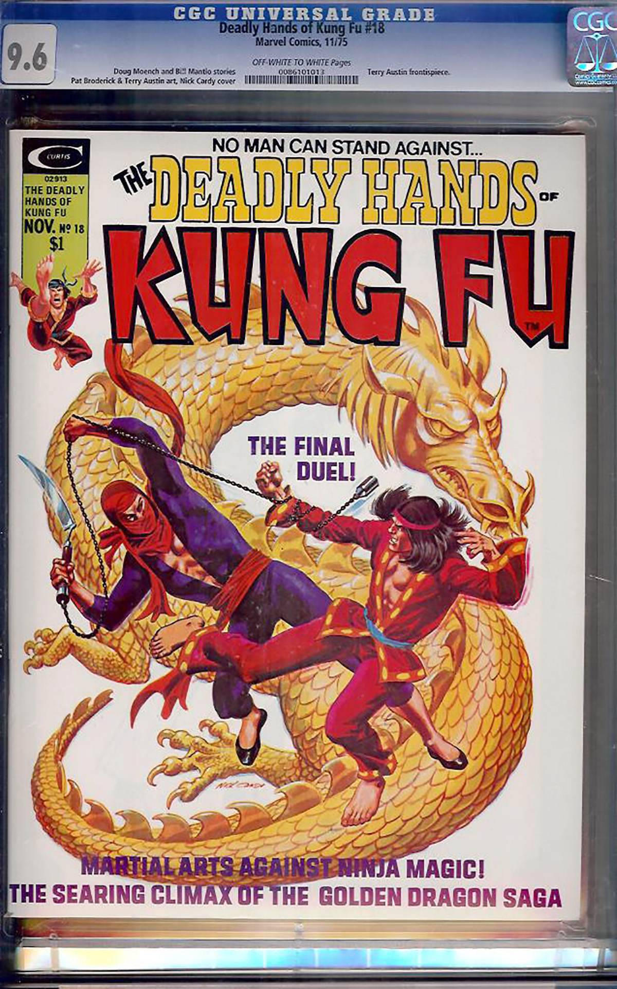 Deadly Hands of Kung Fu #18 CGC 9.6 ow/w