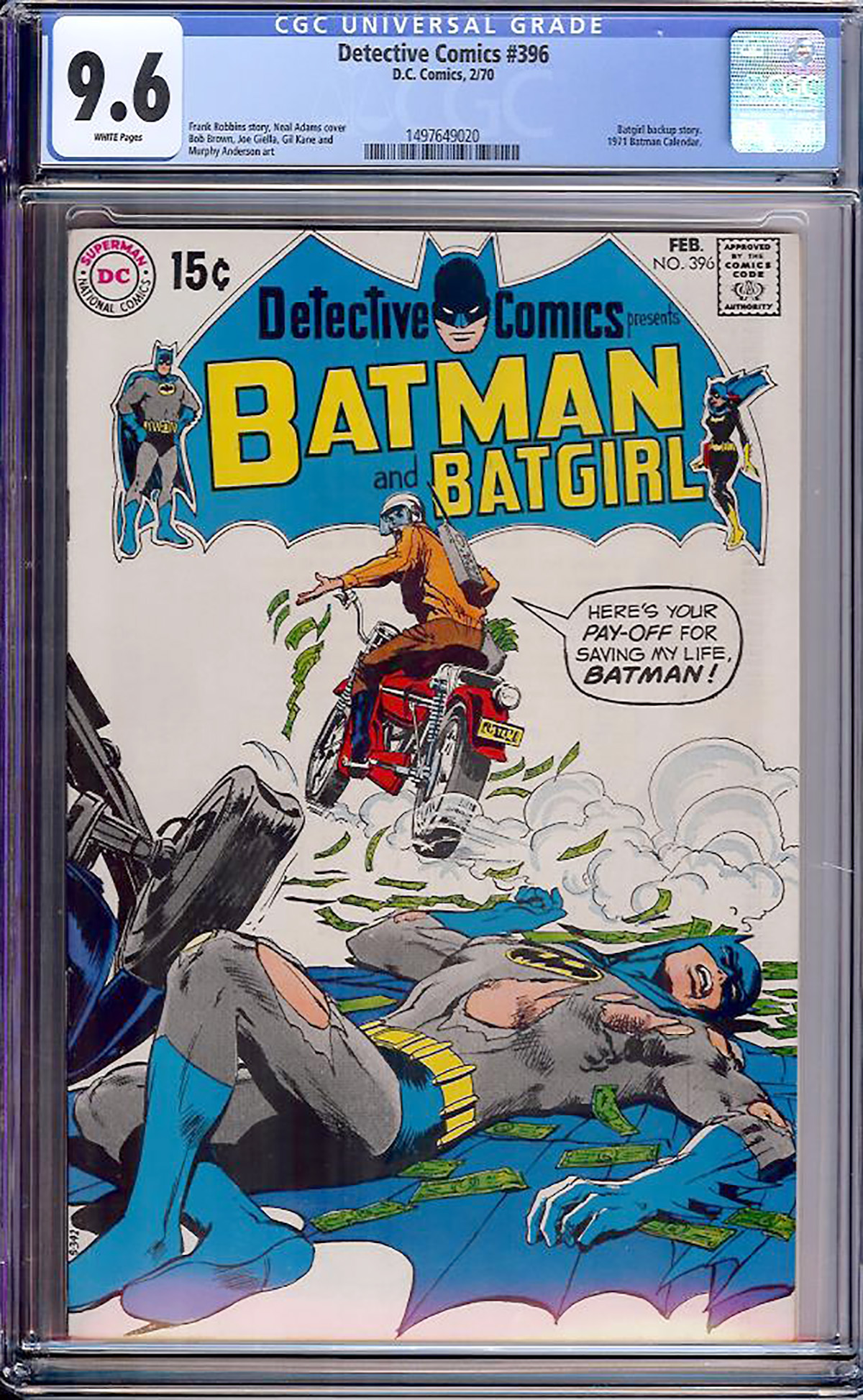 Detective Comics #396 CGC 9.6 w