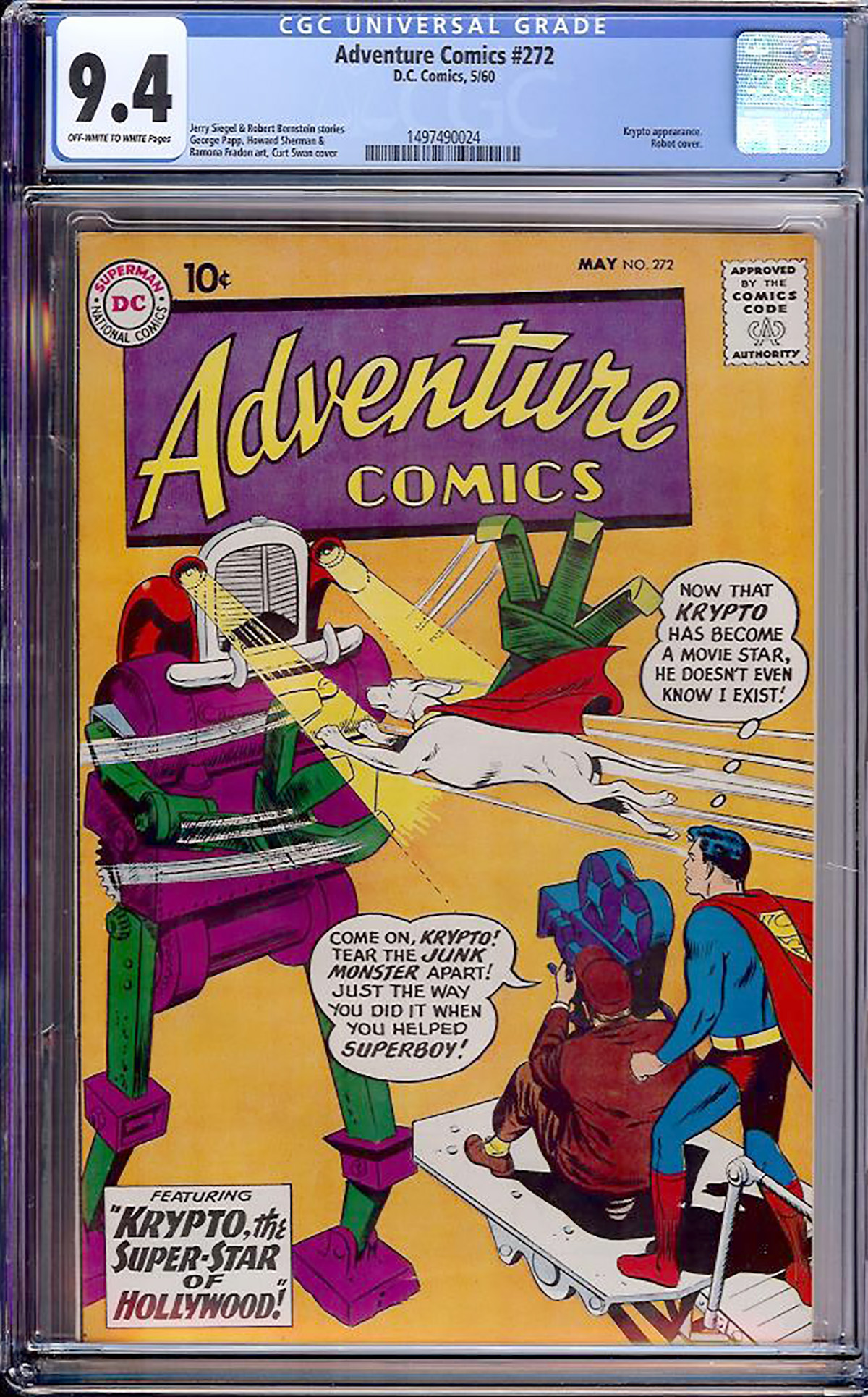 Adventure Comics #272 CGC 9.4 ow/w