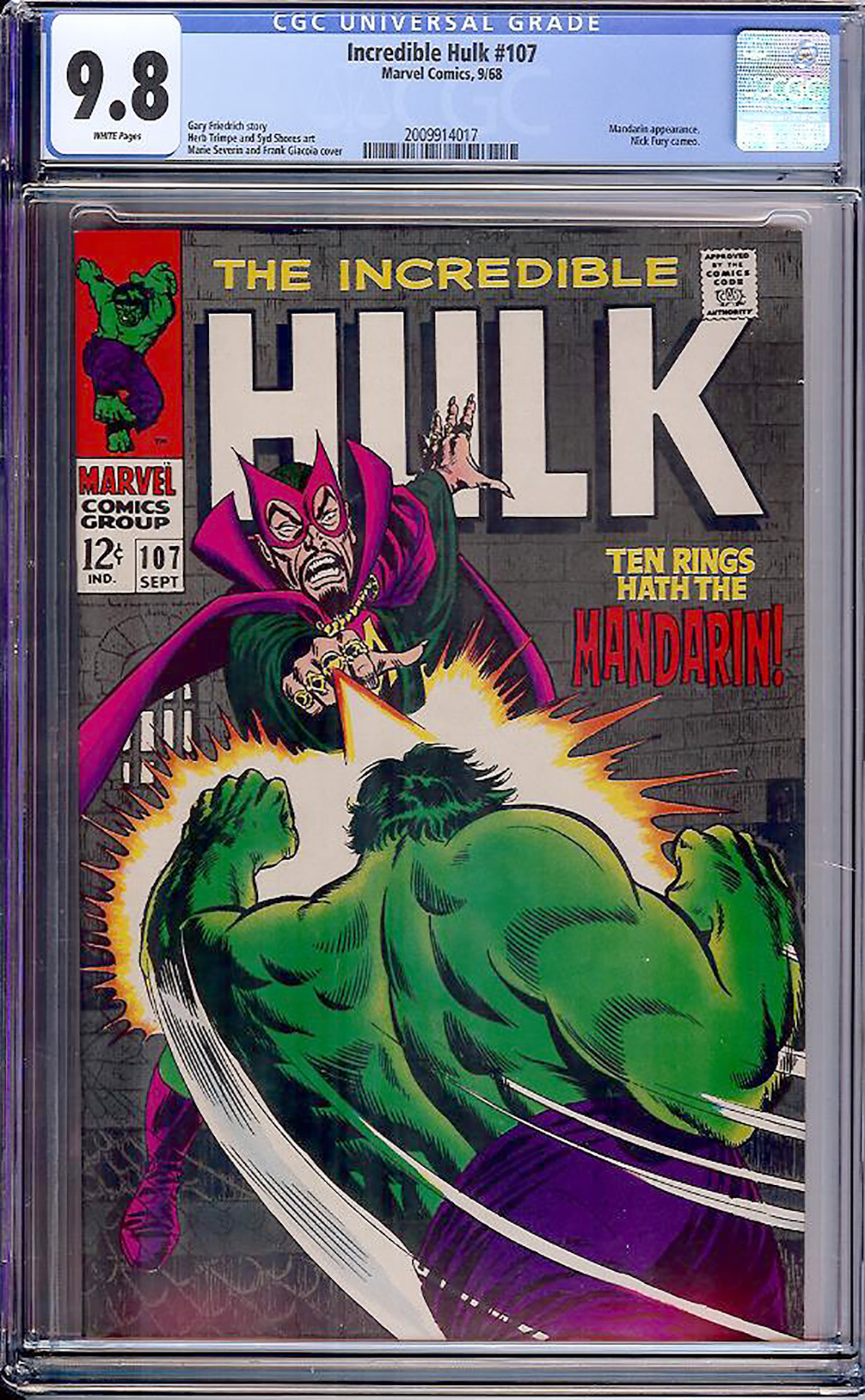 Incredible Hulk #107 CGC 9.8 w