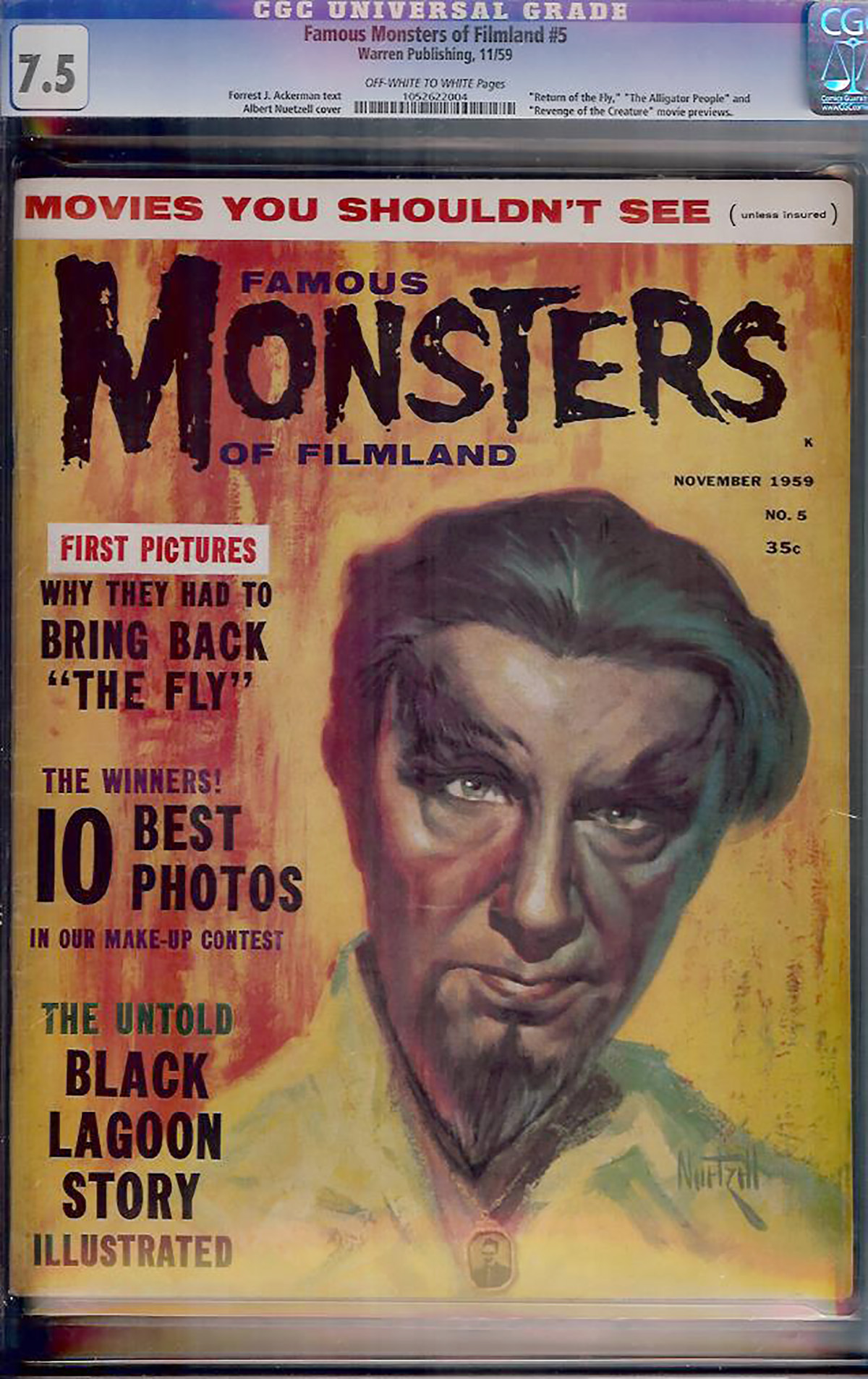 Famous Monsters of Filmland #5 CGC 7.5 ow/w