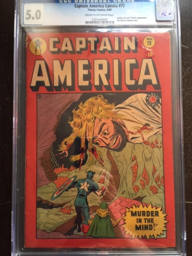 Captain America Comics #72 CGC 5.0 cr/ow