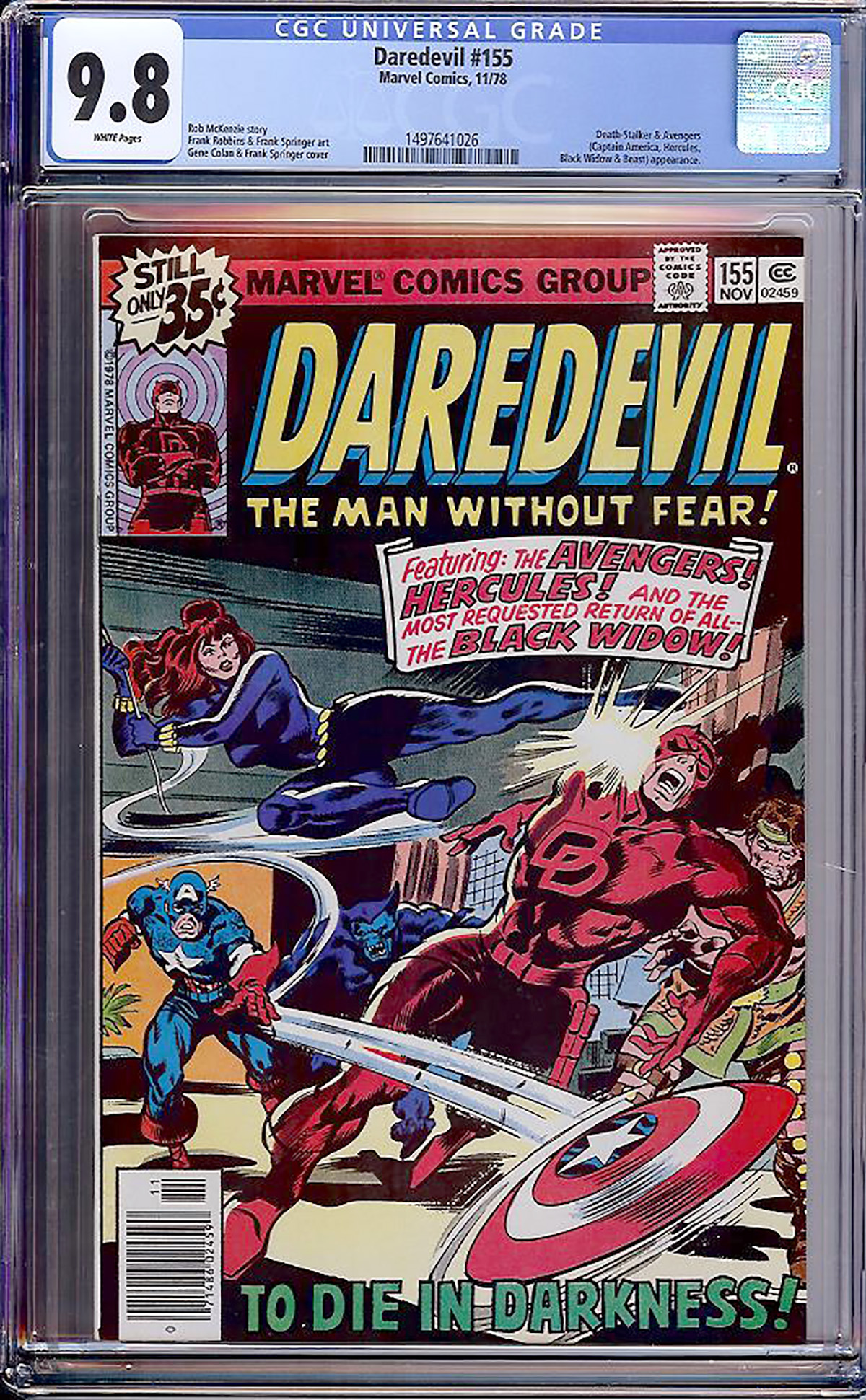 Daredevil #155 CGC 9.8 w