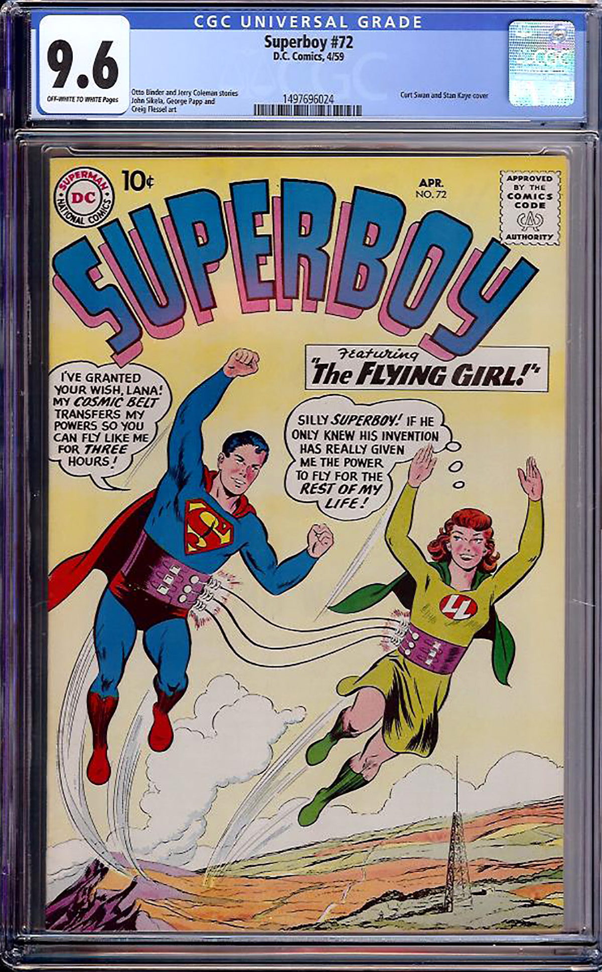 Superboy #72 CGC 9.6 ow/w