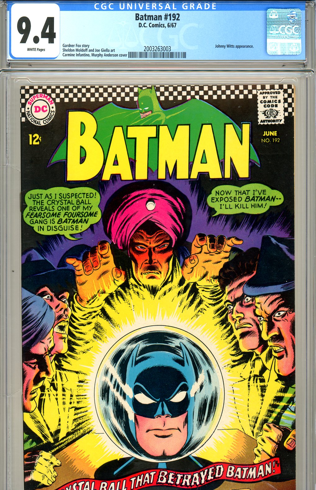 Batman #192 CGC 9.4 w