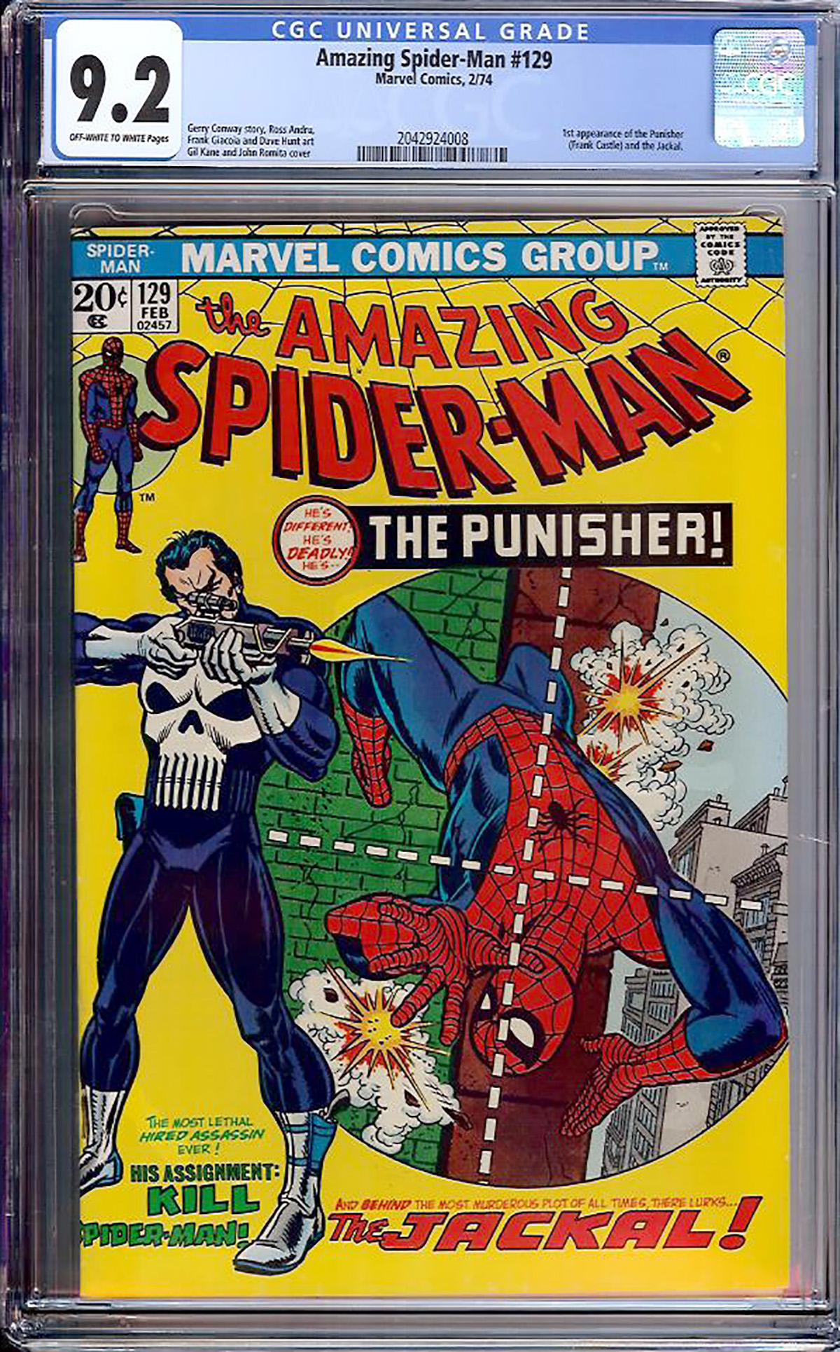 Amazing Spider-Man #129 CGC 9.2 ow/w
