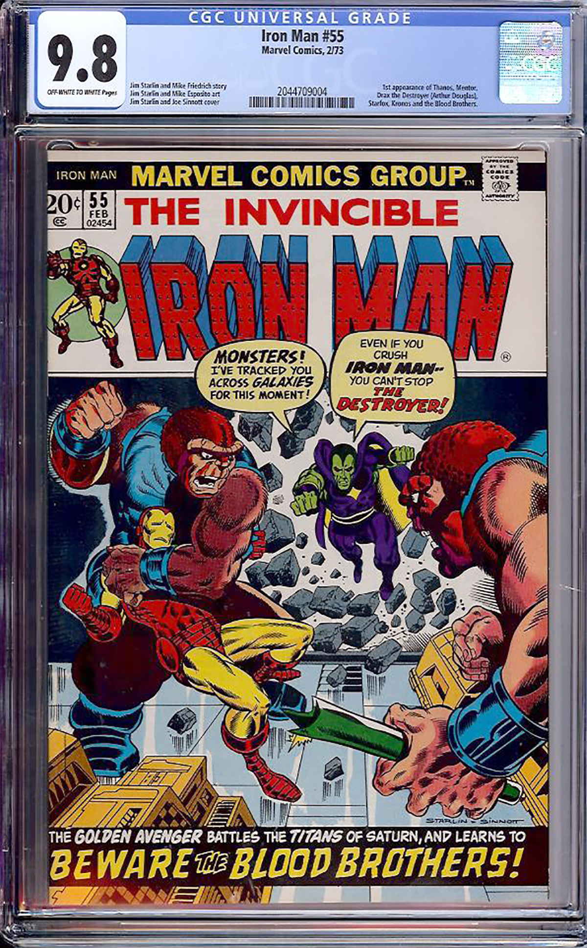 Iron Man #55 CGC 9.8 ow/w