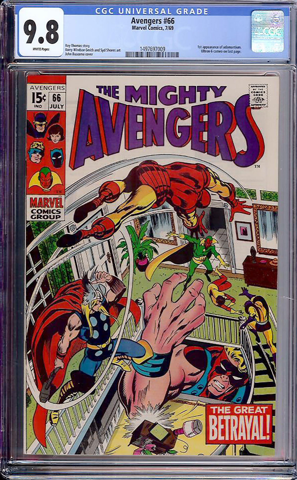 Avengers #66 CGC 9.8 w