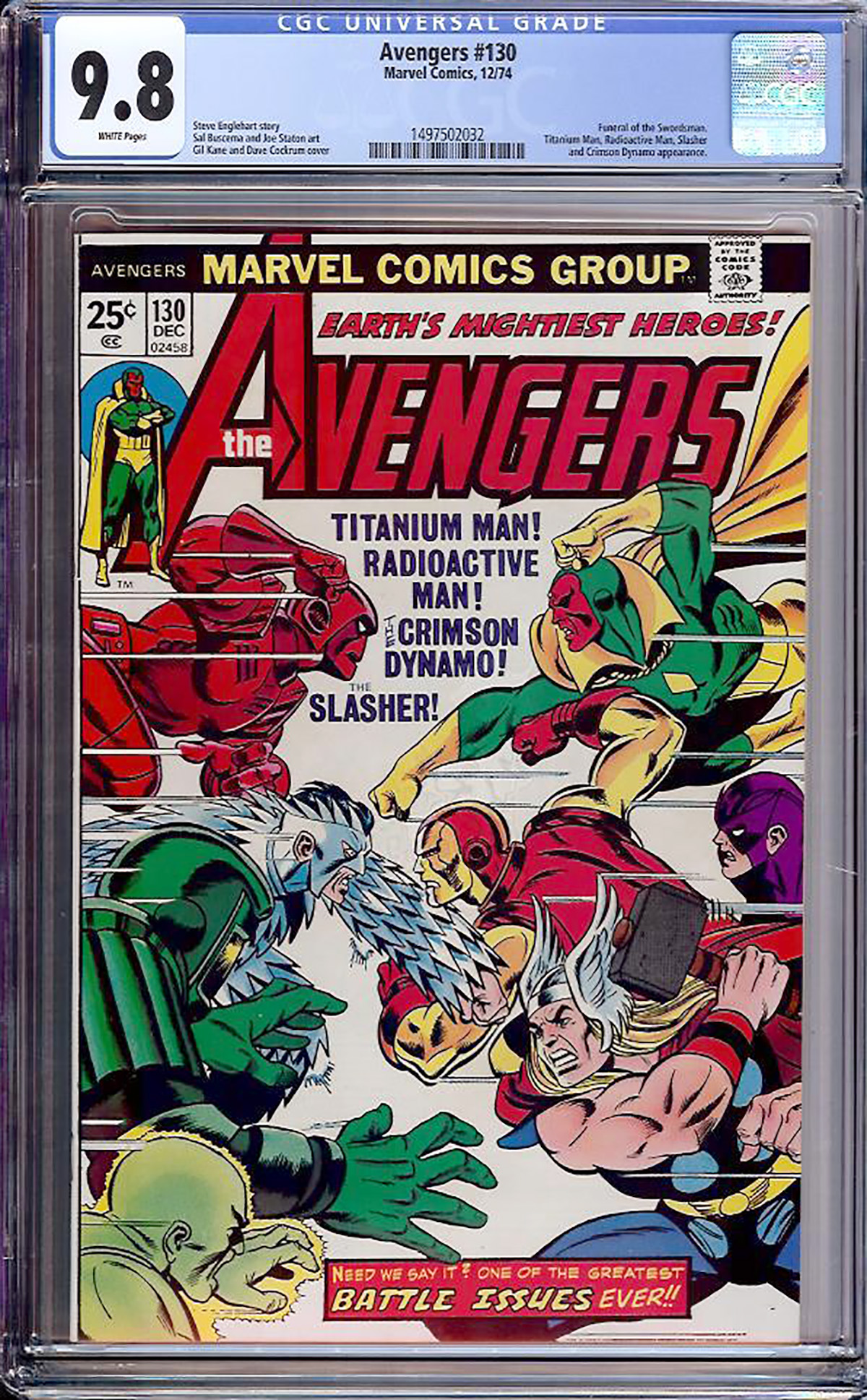 Avengers #130 CGC 9.8 w