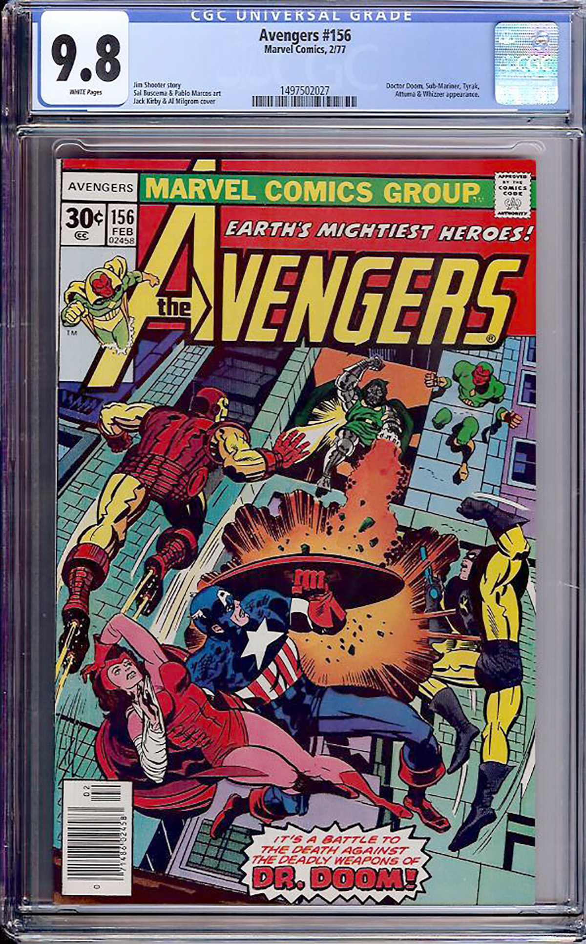 Avengers #156 CGC 9.8 w