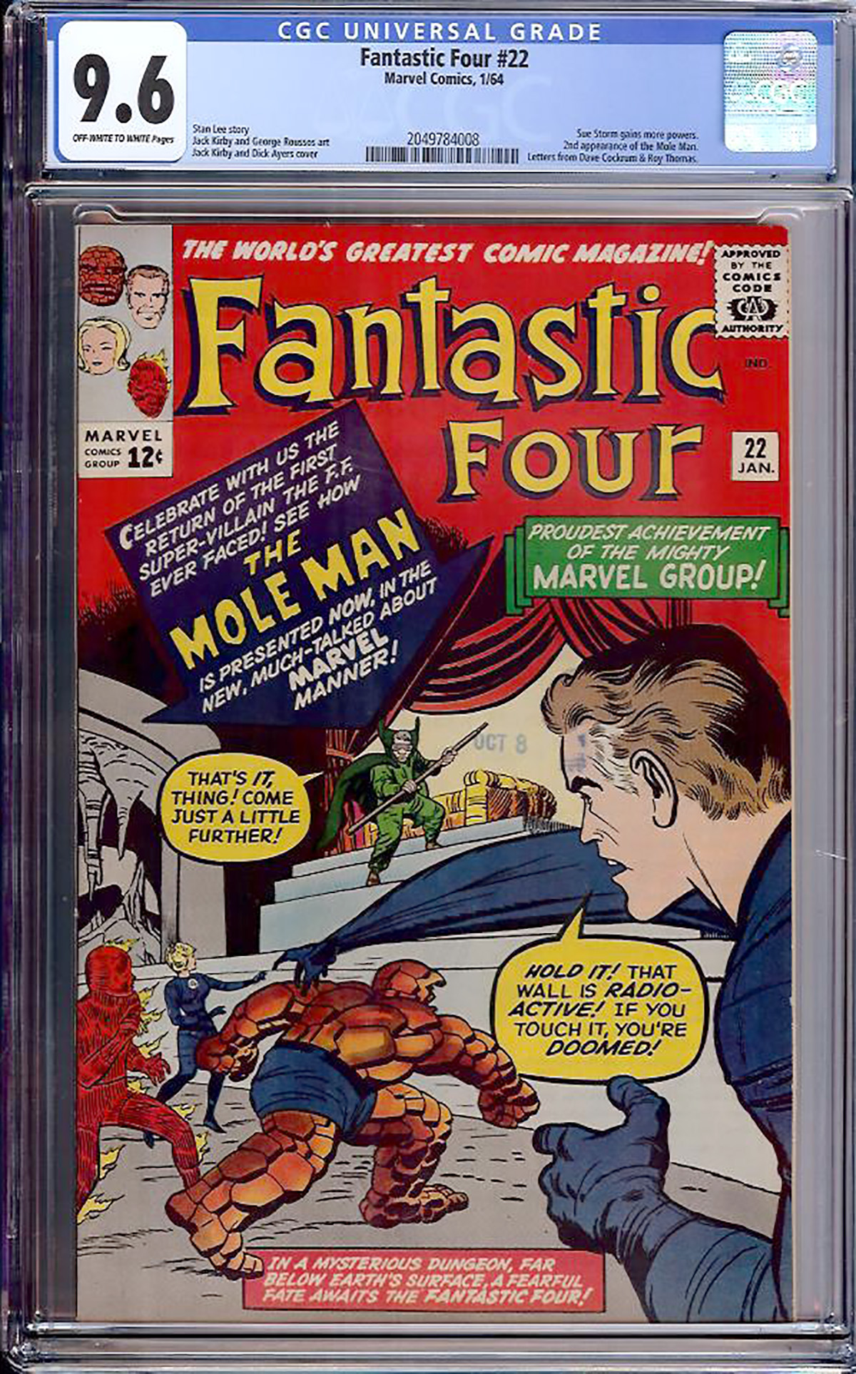 Fantastic Four #22 CGC 9.6 ow/w