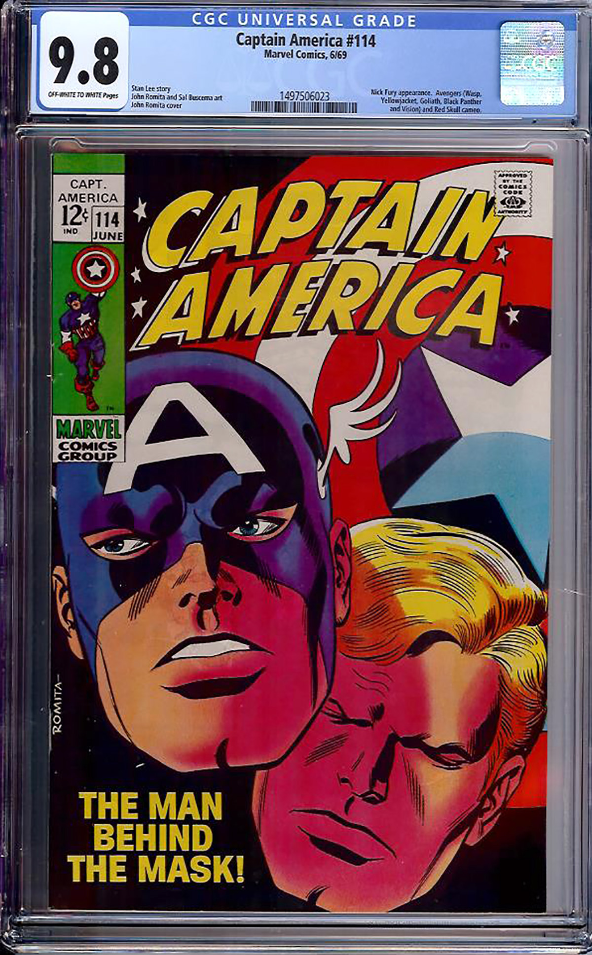 Captain America #114 CGC 9.8 ow/w
