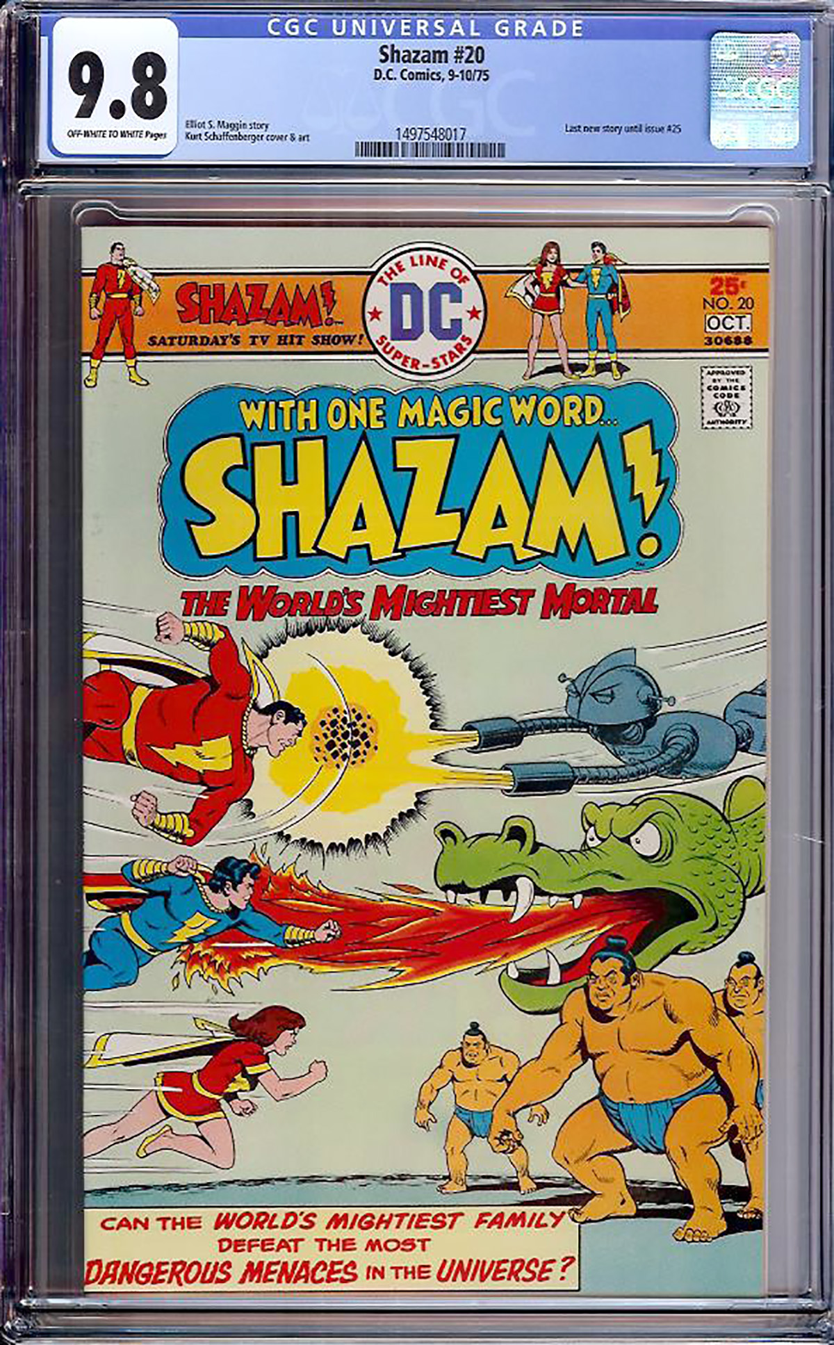 Shazam #20 CGC 9.8 ow/w