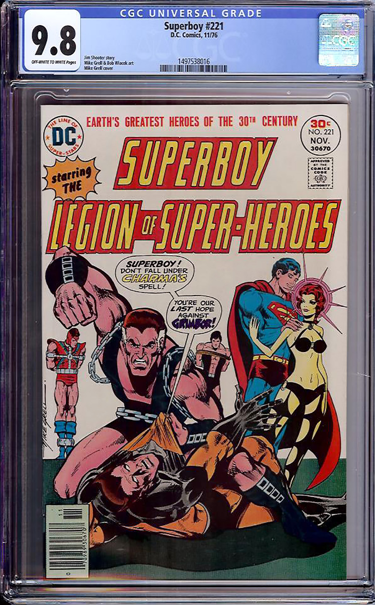 Superboy #221 CGC 9.8 ow/w